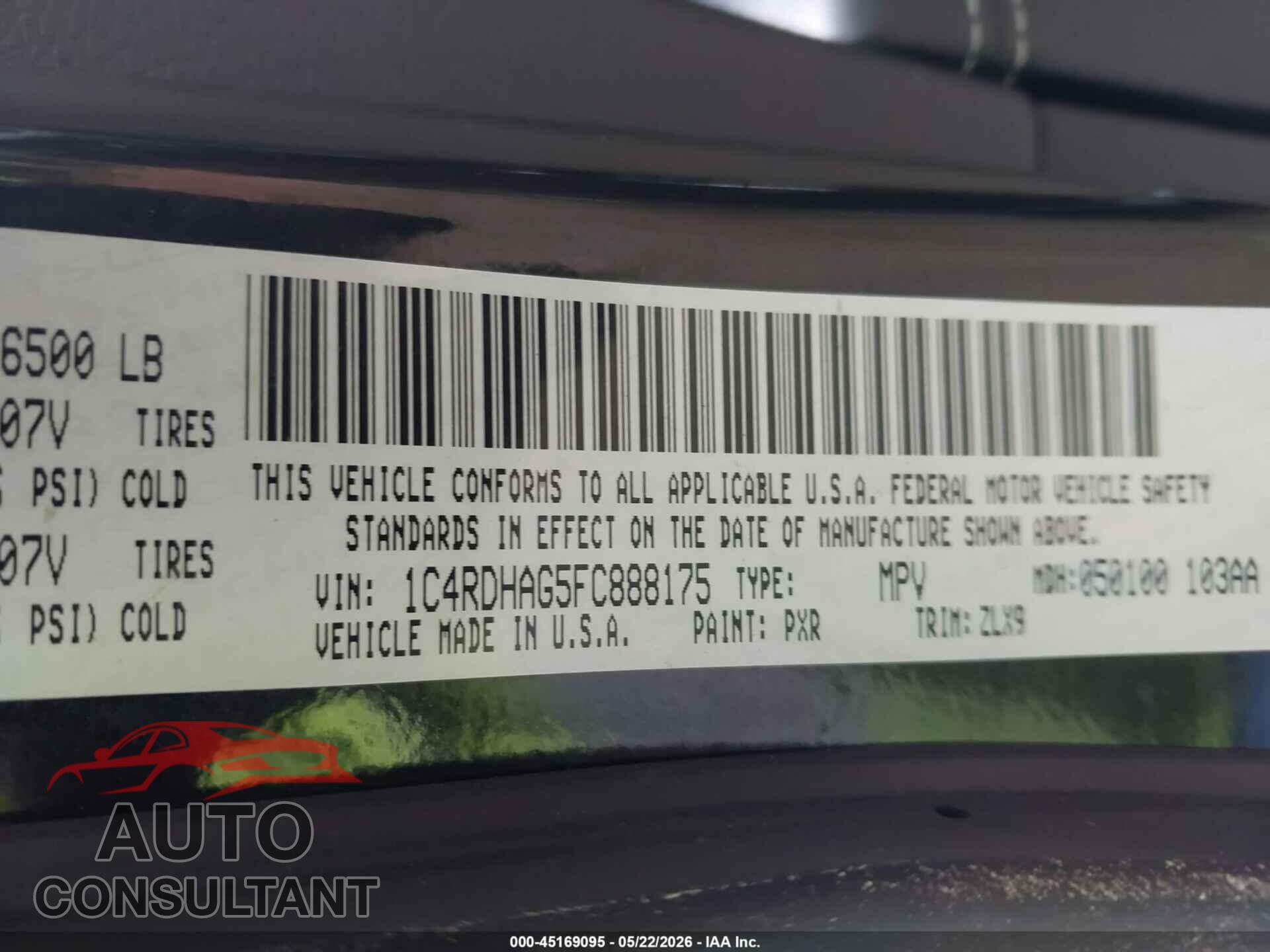 DODGE DURANGO 2015 - 1C4RDHAG5FC888175