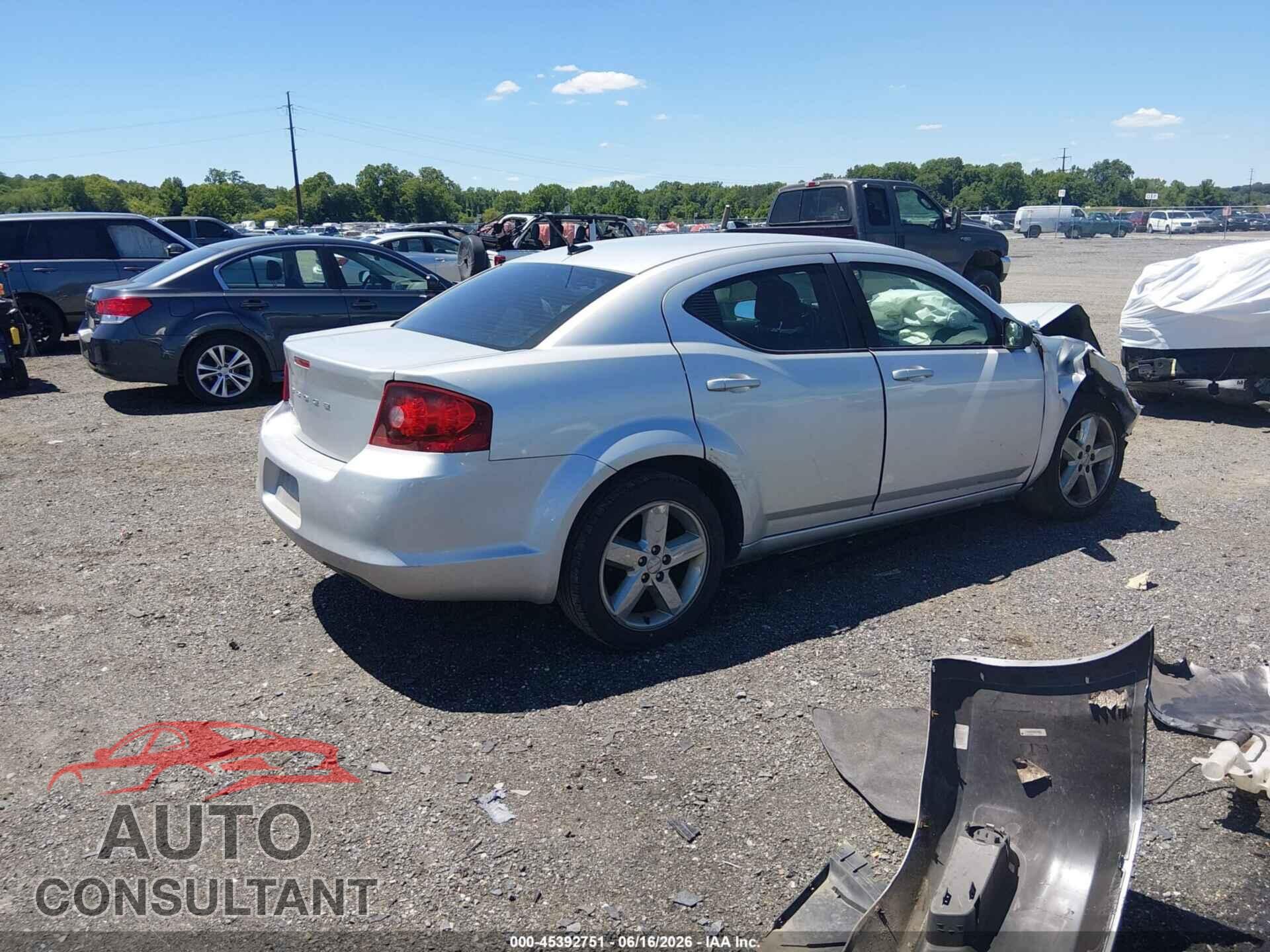 DODGE AVENGER 2012 - 1C3CDZAB9CN141635
