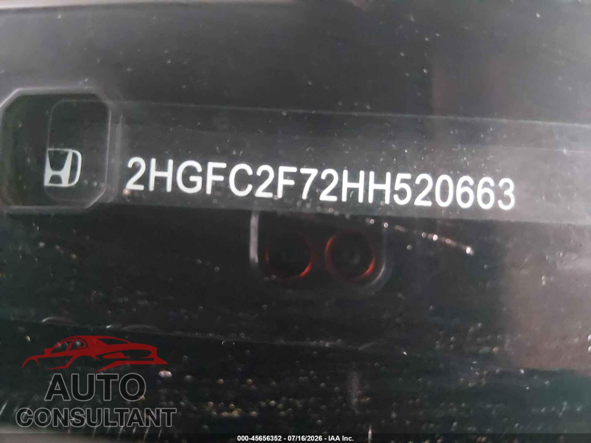 HONDA CIVIC 2017 - 2HGFC2F72HH520663