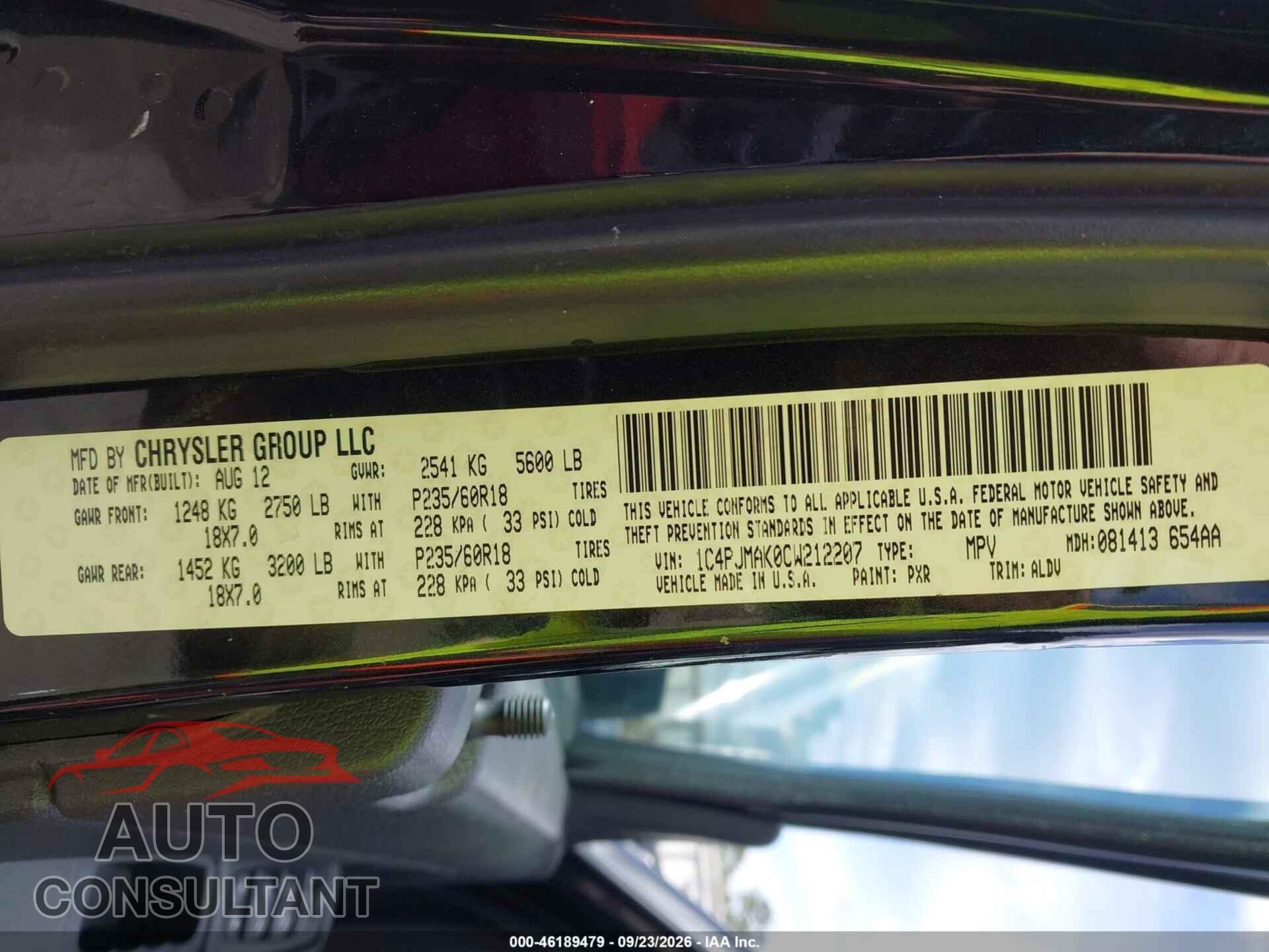 JEEP LIBERTY 2012 - 1C4PJMAK0CW212207