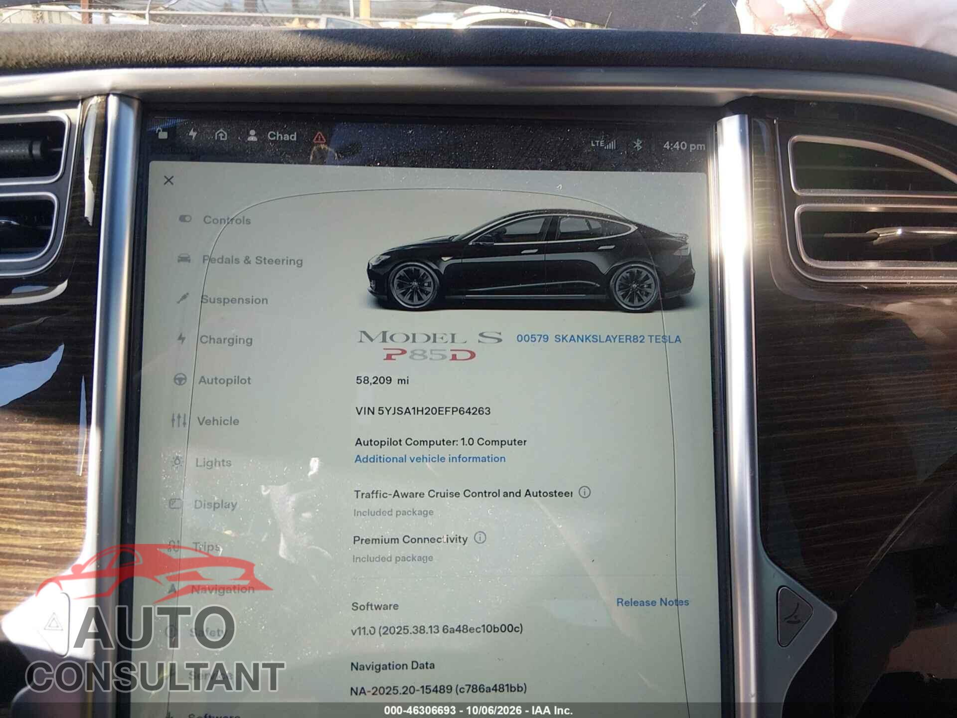 TESLA MODEL S 2014 - 5YJSA1H20EFP64263