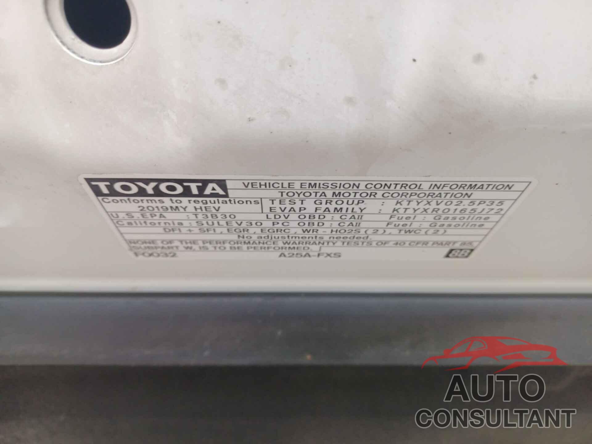 TOYOTA CAMRY 2019 - 4T1B31HK6KU510694