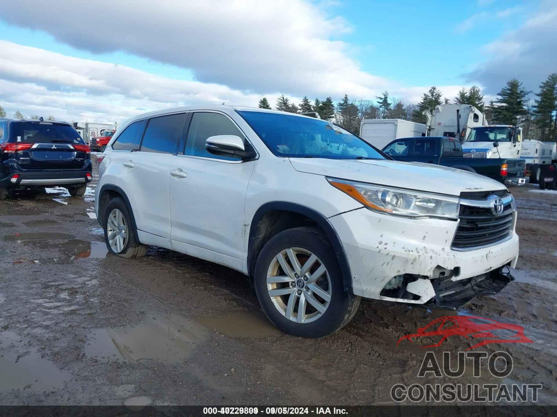 TOYOTA HIGHLANDER 2016 - 5TDBKRFH1GS345436