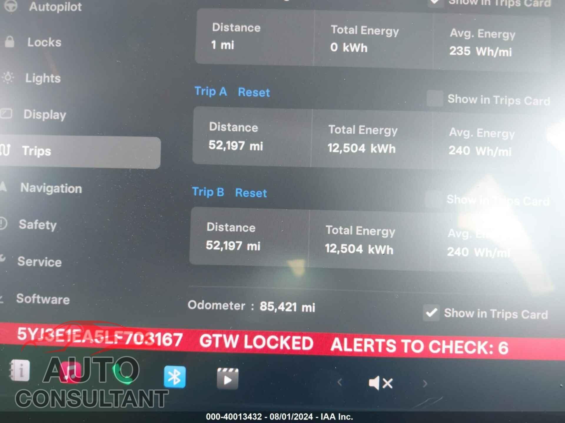 TESLA MODEL 3 2020 - 5YJ3E1EA5LF703167