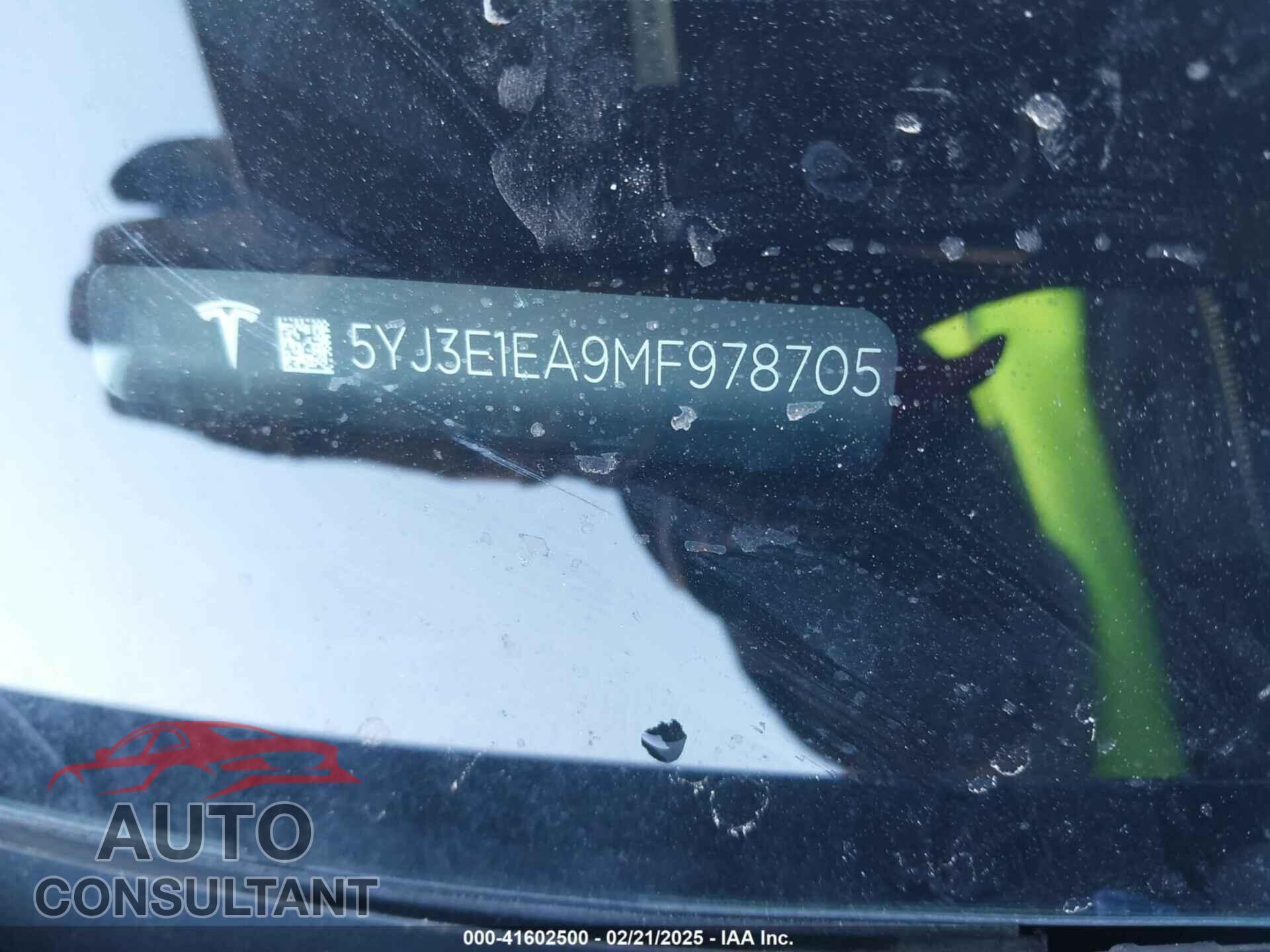 TESLA MODEL 3 2021 - 5YJ3E1EA9MF978705