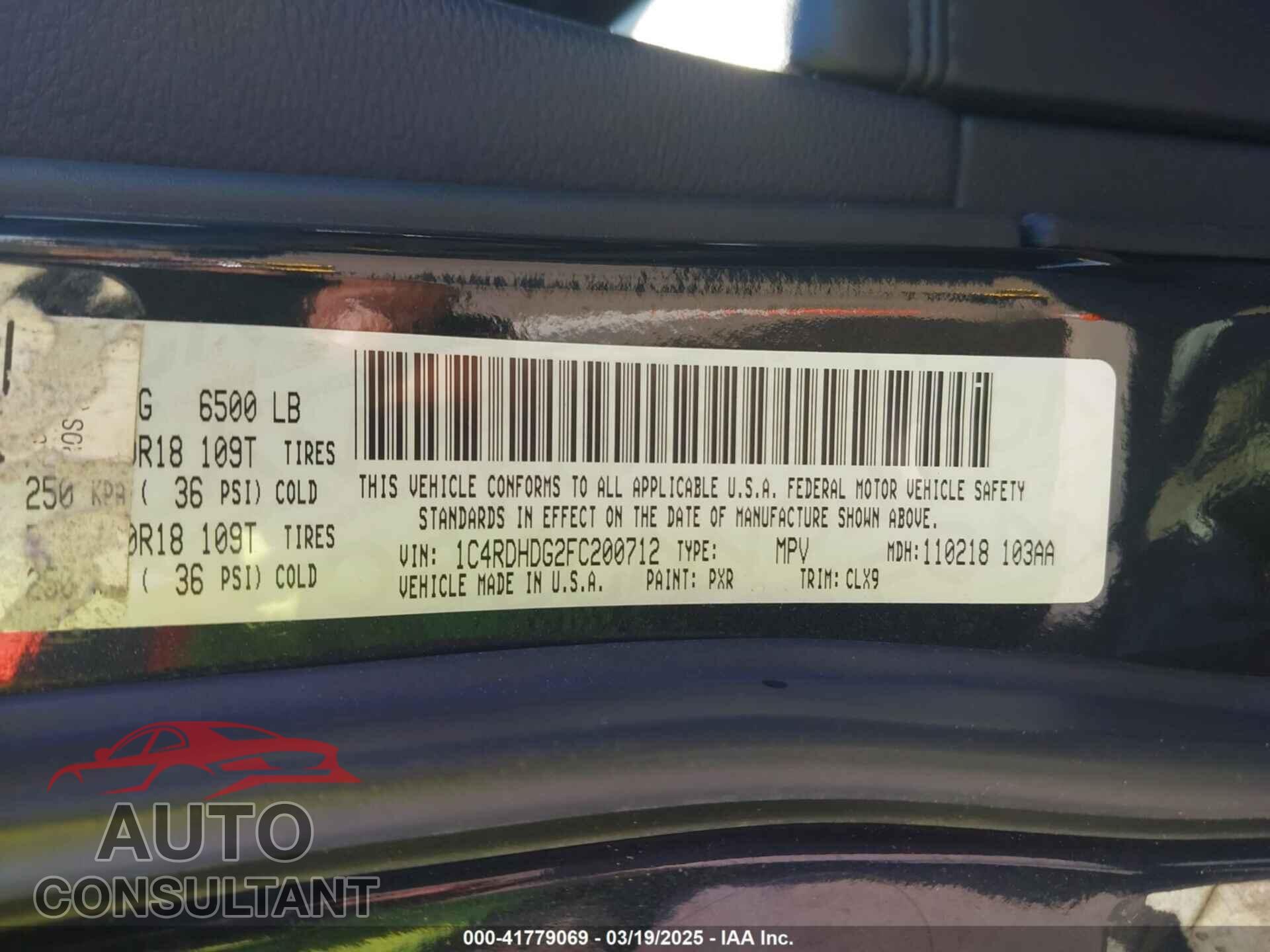 DODGE DURANGO 2015 - 1C4RDHDG2FC200712