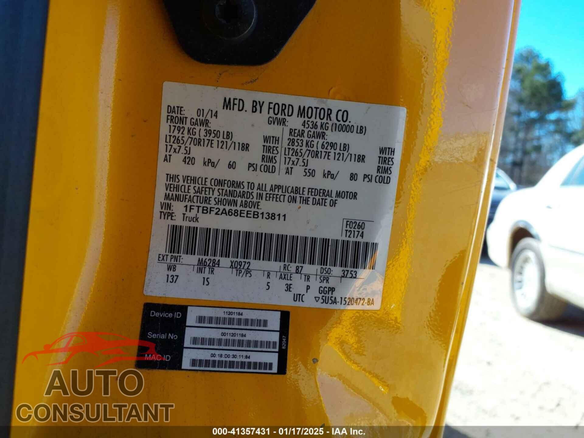 FORD F-250 2014 - 1FTBF2A68EEB13811
