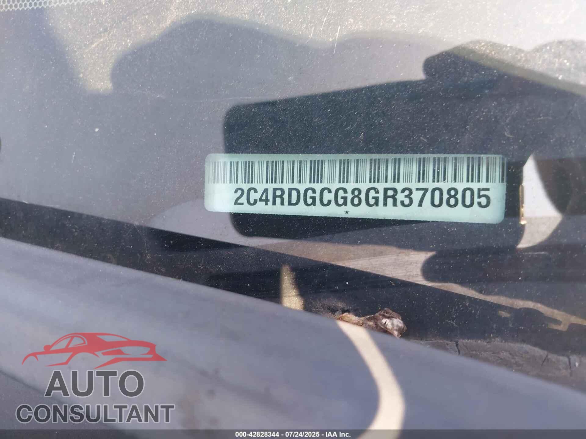 DODGE GRAND CARAVAN 2016 - 2C4RDGCG8GR370805