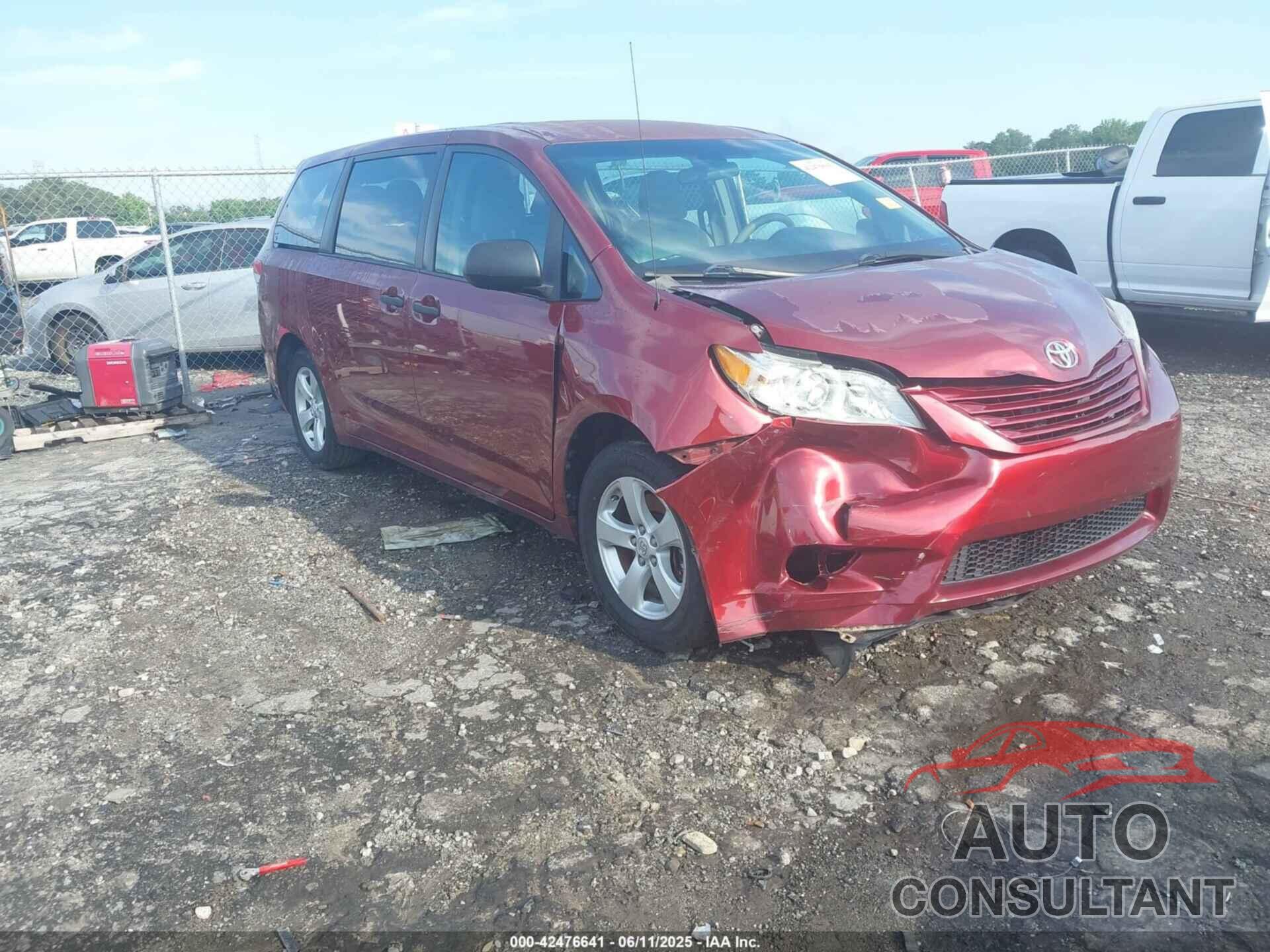 TOYOTA SIENNA 2012 - 5TDZK3DC9CS254637