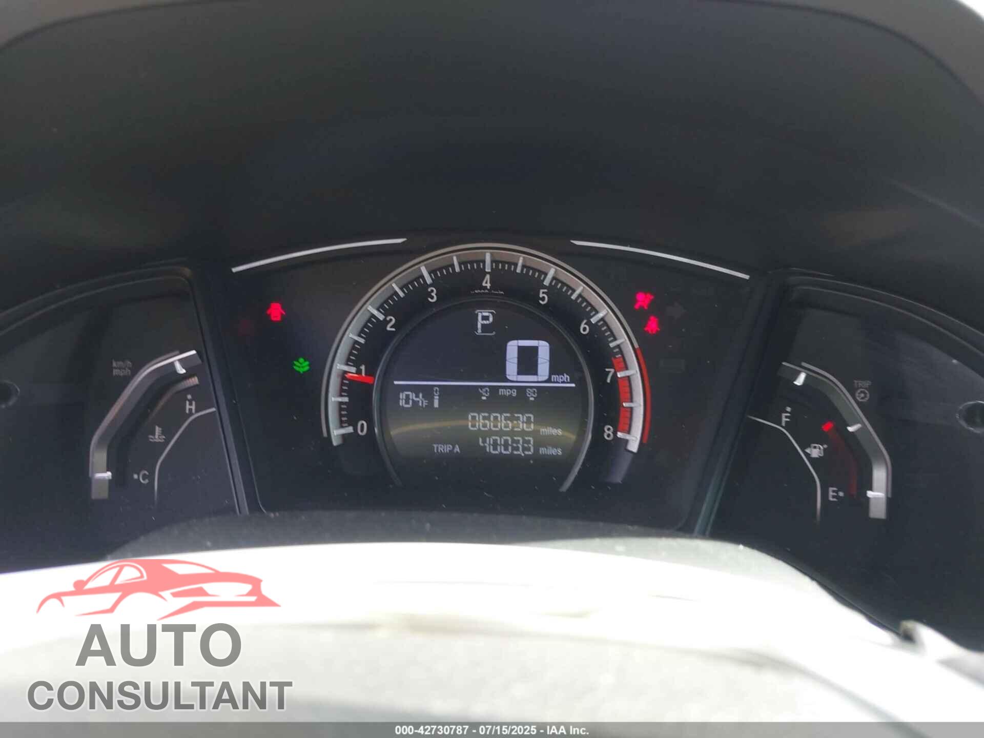HONDA CIVIC 2017 - 19XFC2F58HE219775