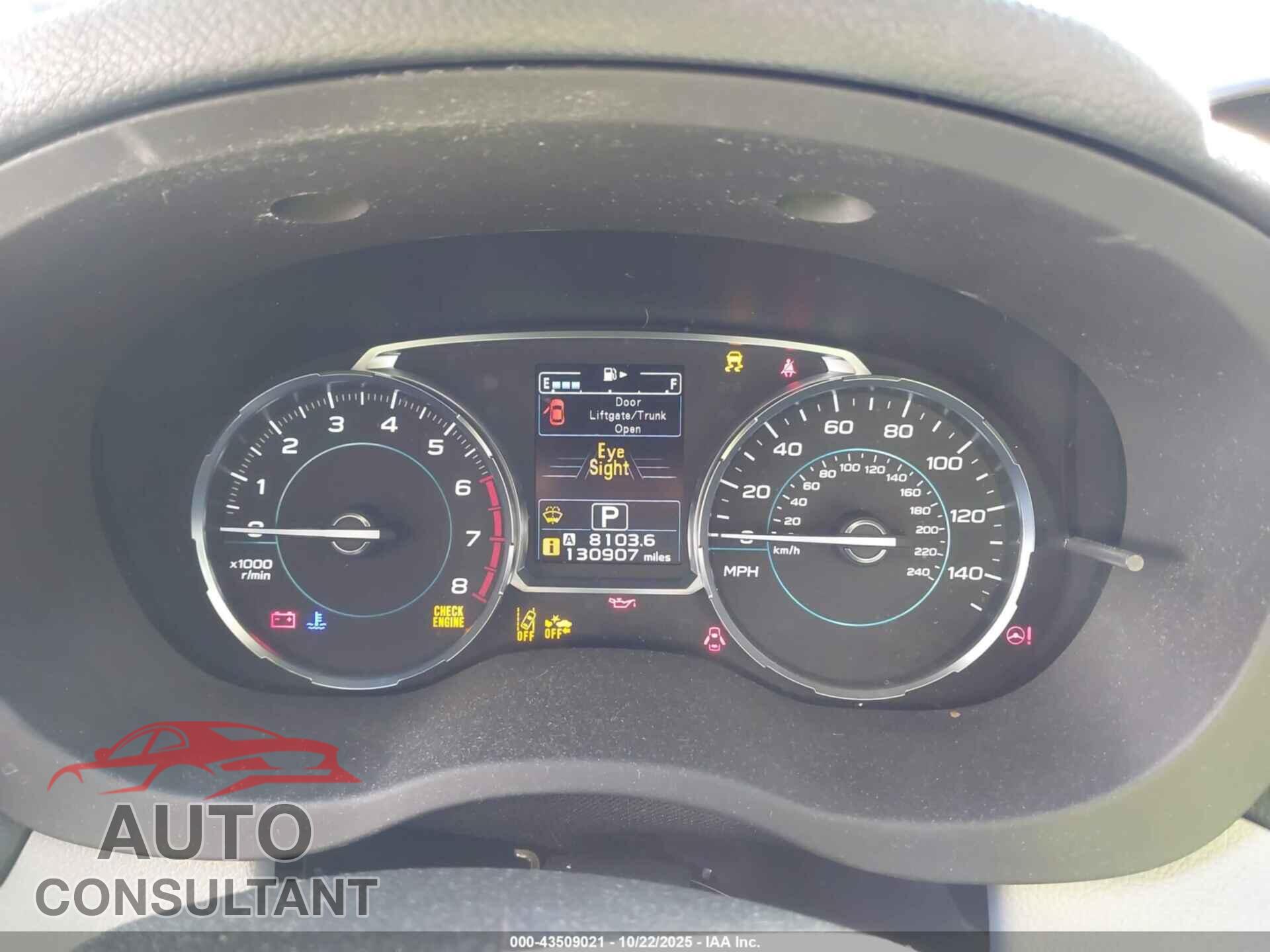 SUBARU FORESTER 2017 - JF2SJAGCXHH491526