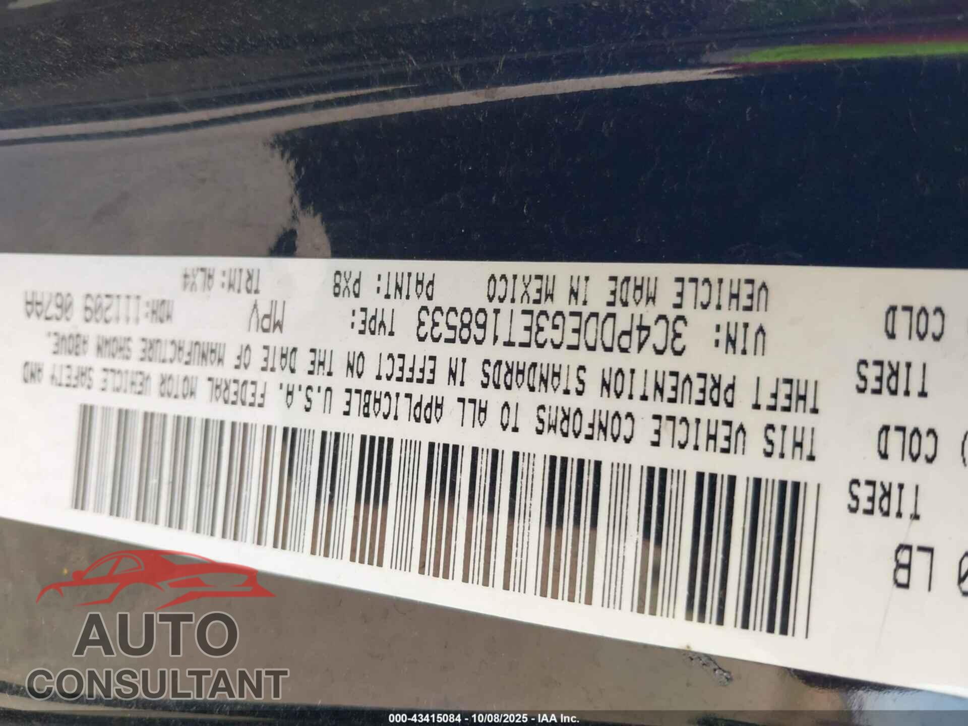 DODGE JOURNEY 2014 - 3C4PDDEG3ET168533