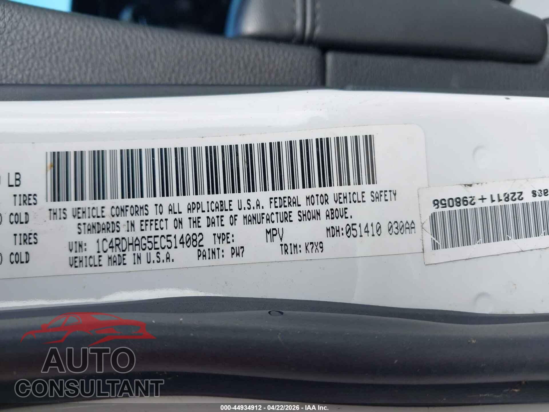 DODGE DURANGO 2014 - 1C4RDHAG5EC514082