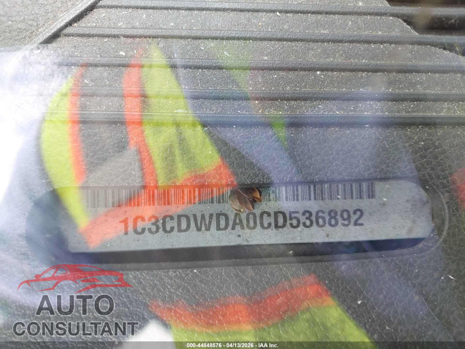 DODGE CALIBER 2012 - 1C3CDWDA0CD536892