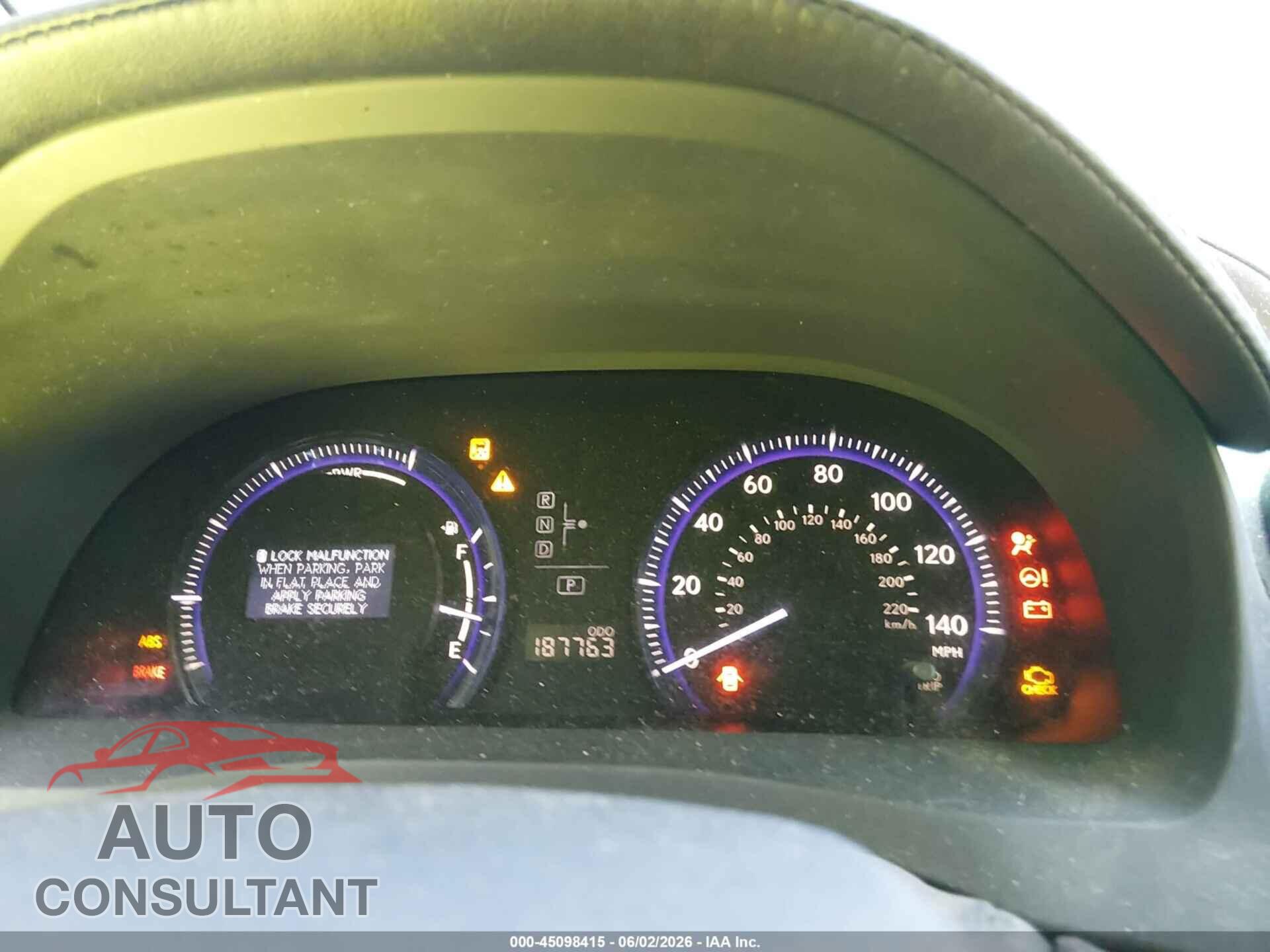 LEXUS HS 250H 2010 - JTHBB1BA7A2014609