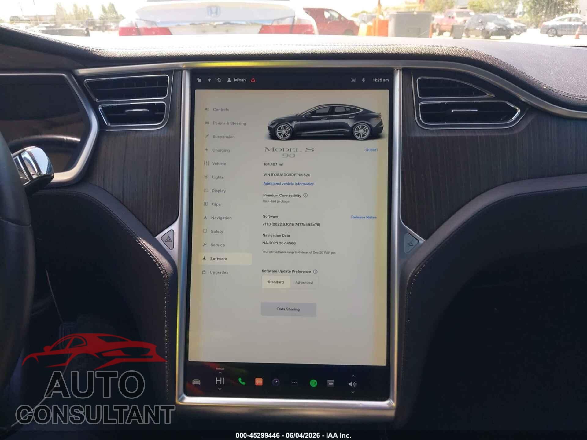 TESLA MODEL S 2013 - 5YJSA1DG5DFP09520