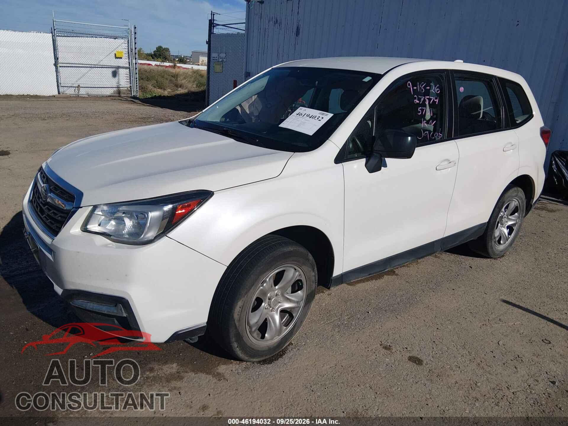SUBARU FORESTER 2018 - JF2SJAAC6JG545781