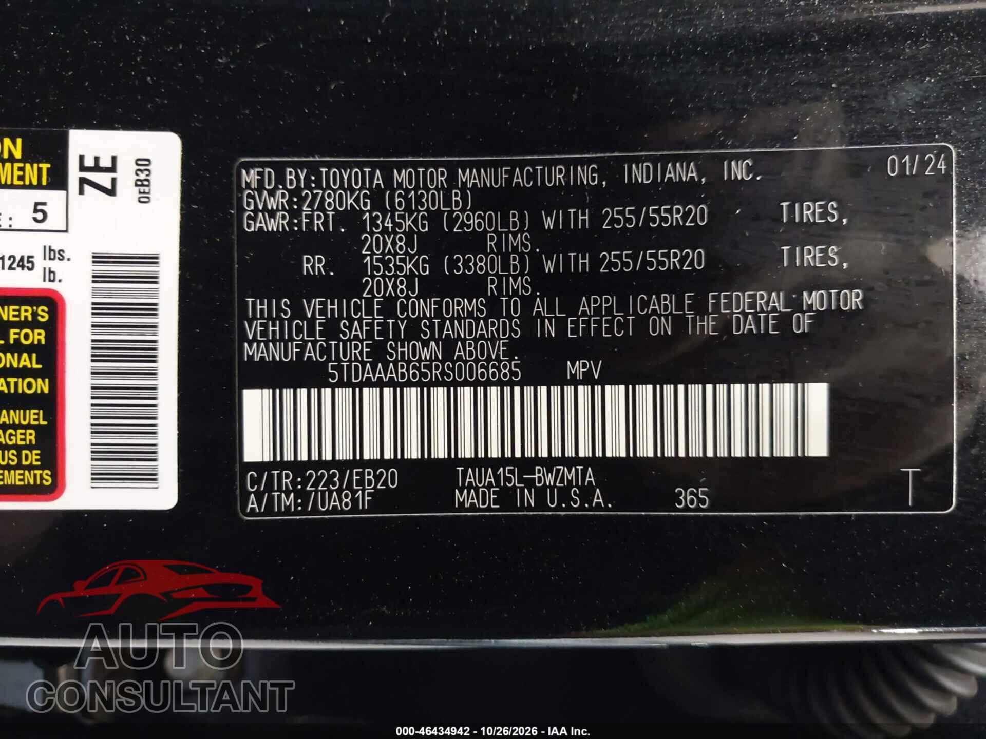 LEXUS TX 350 2024 - 5TDAAAB65RS006685