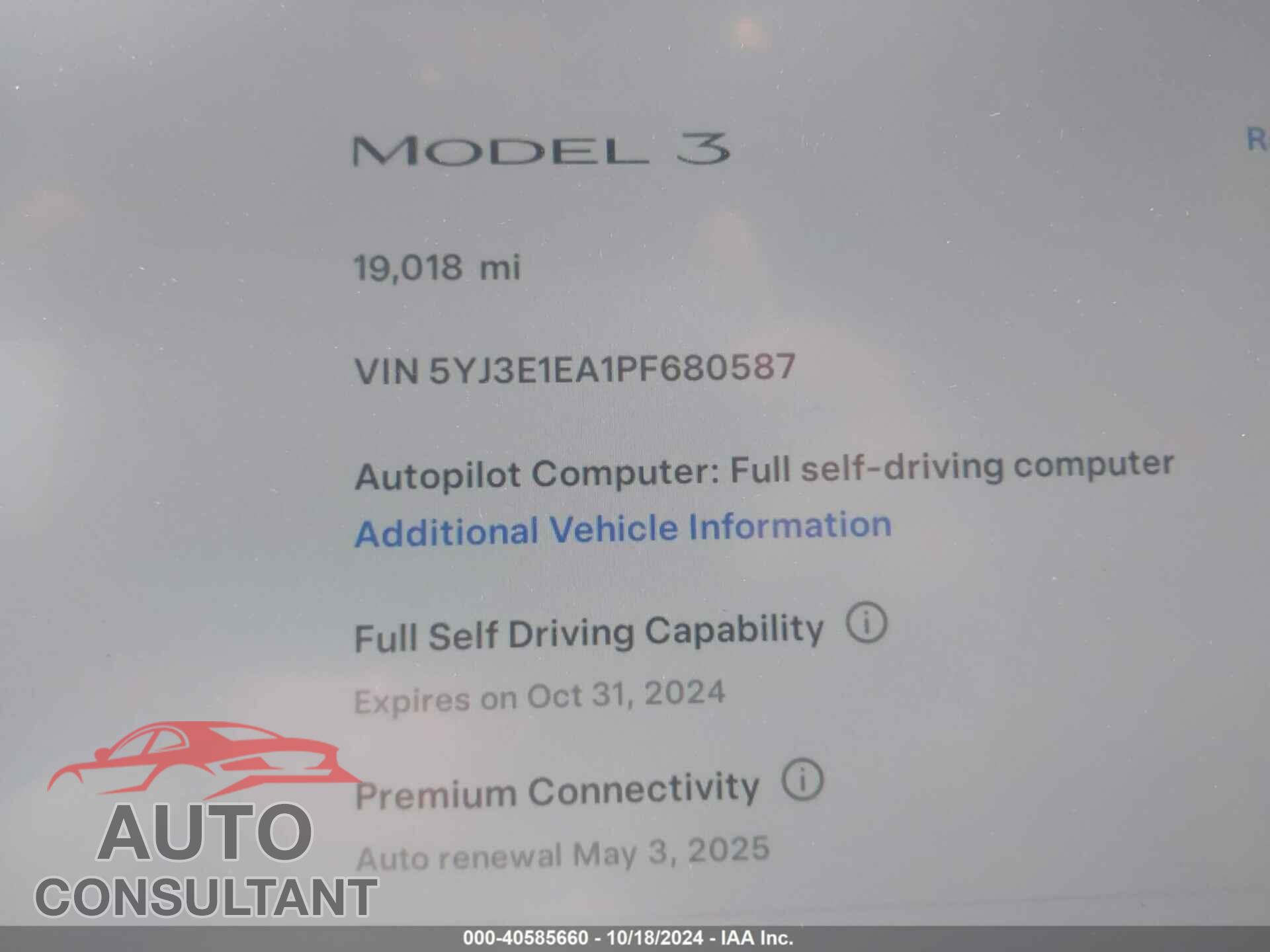TESLA MODEL 3 2023 - 5YJ3E1EA1PF680587