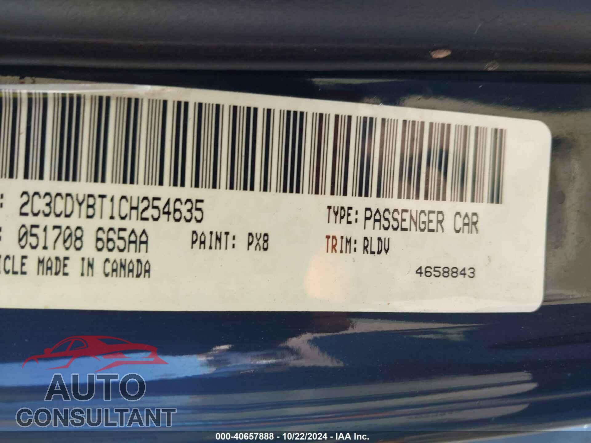 DODGE CHALLENGER 2012 - 2C3CDYBT1CH254635