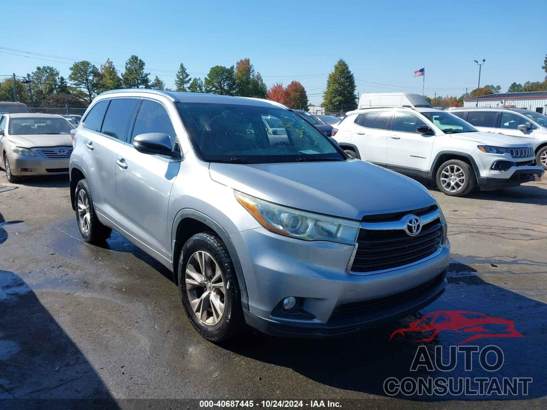 TOYOTA HIGHLANDER 2015 - 5TDJKRFH9FS201143
