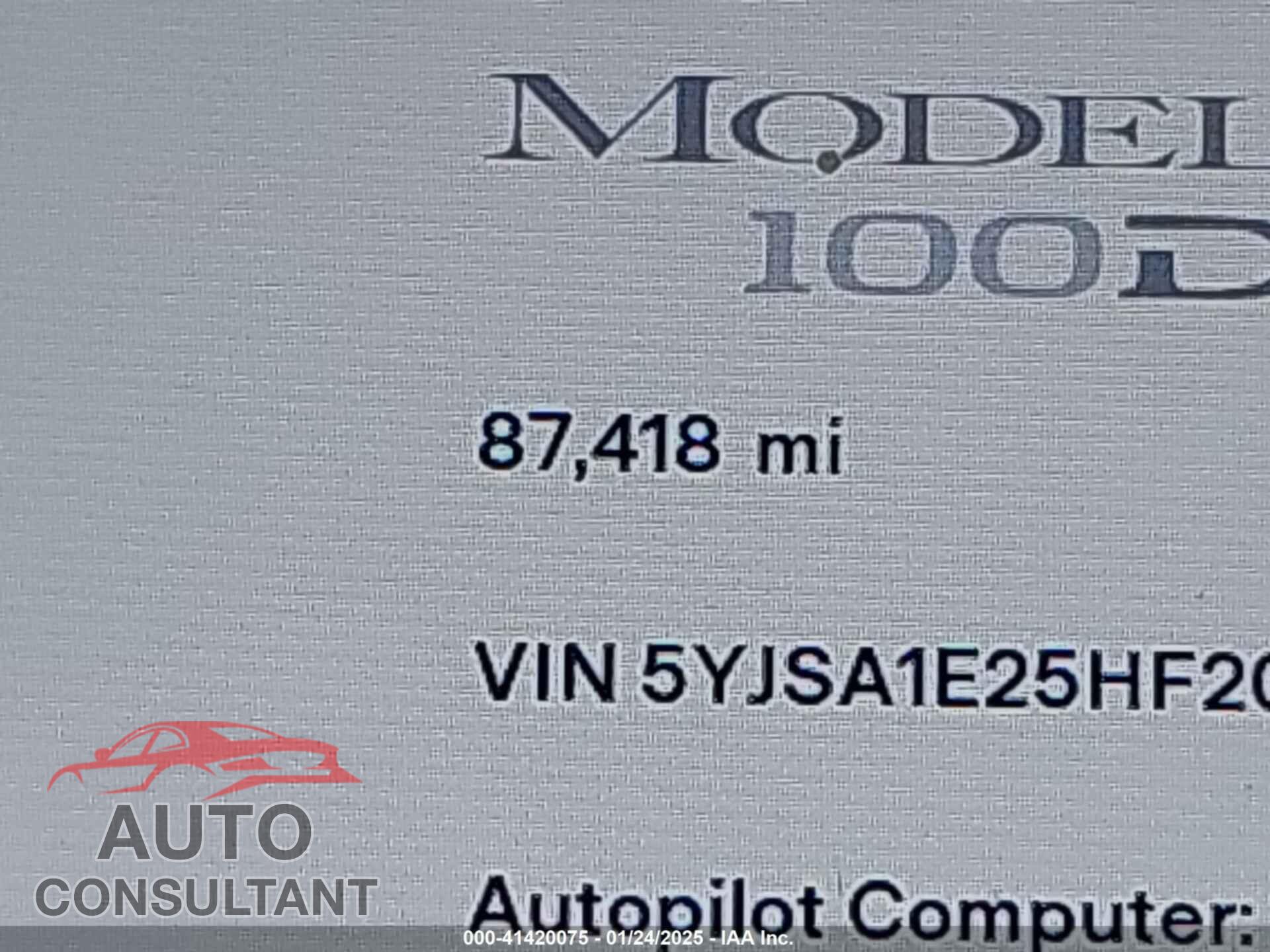 TESLA MODEL S 2017 - 5YJSA1E25HF204912