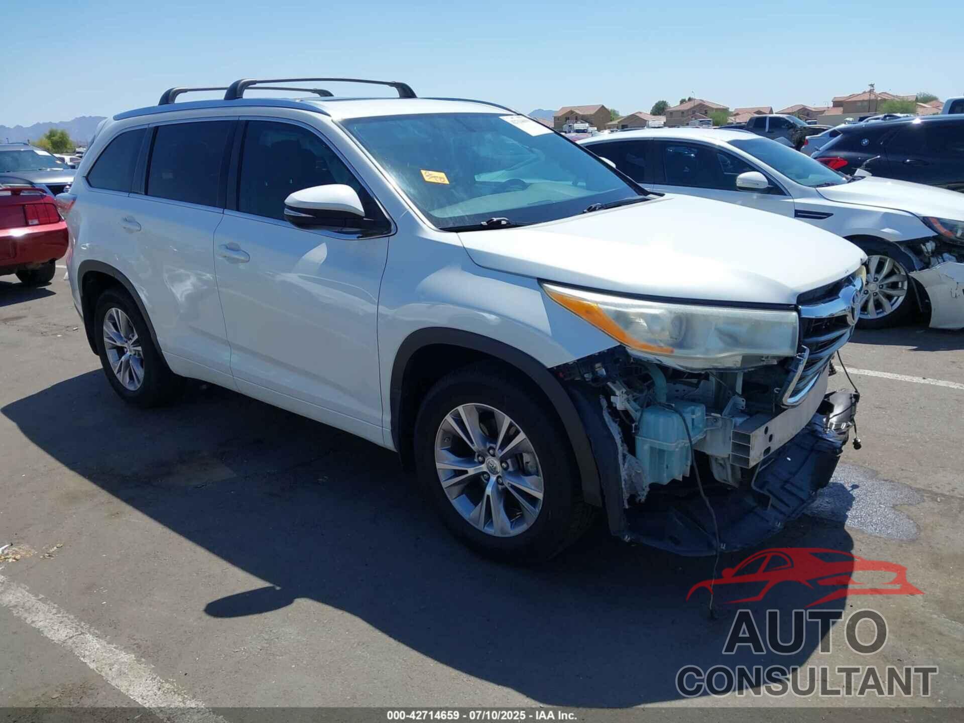 TOYOTA HIGHLANDER 2014 - 5TDJKRFH8ES009808