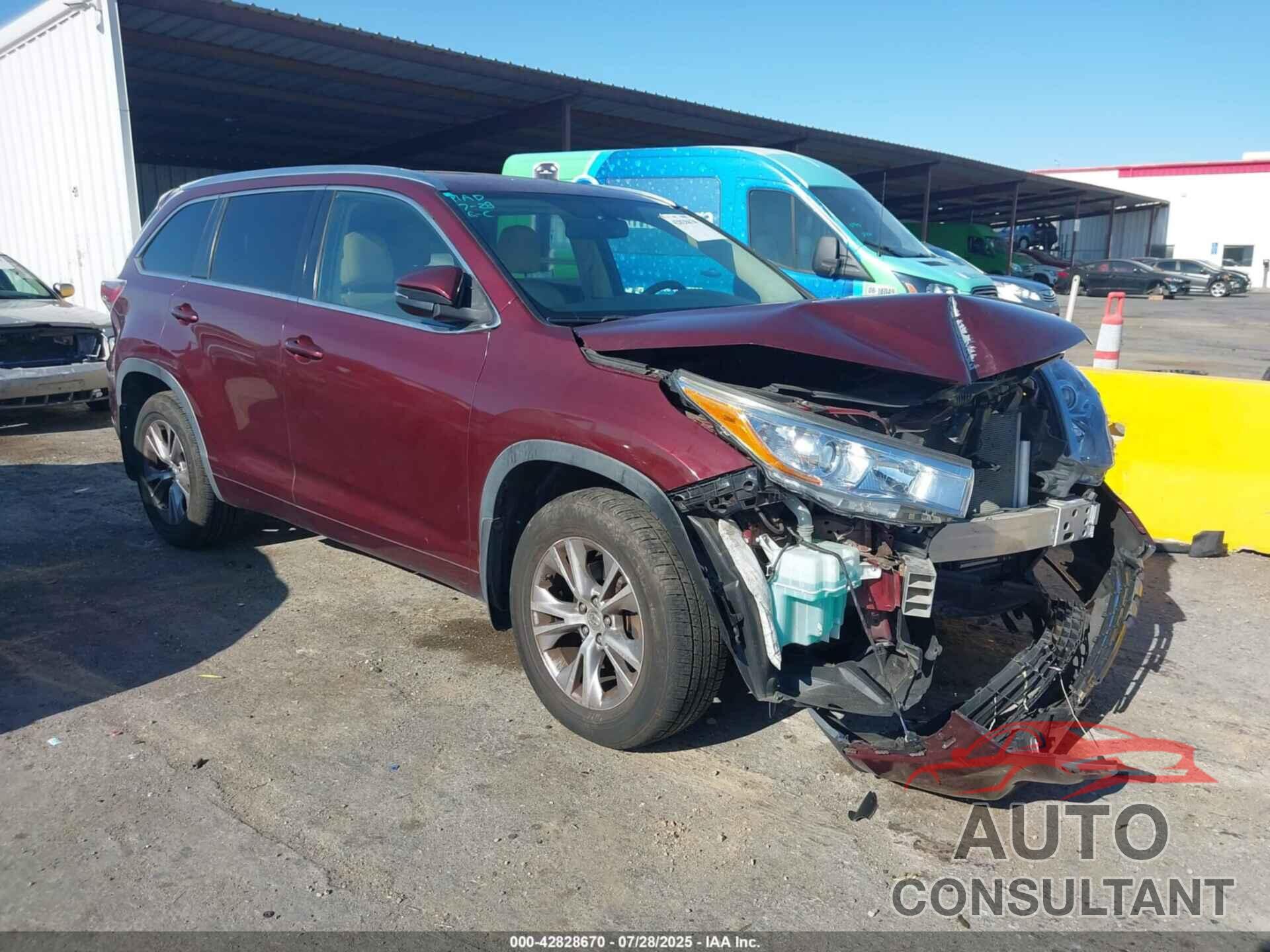 TOYOTA HIGHLANDER 2015 - 5TDJKRFH8FS088530