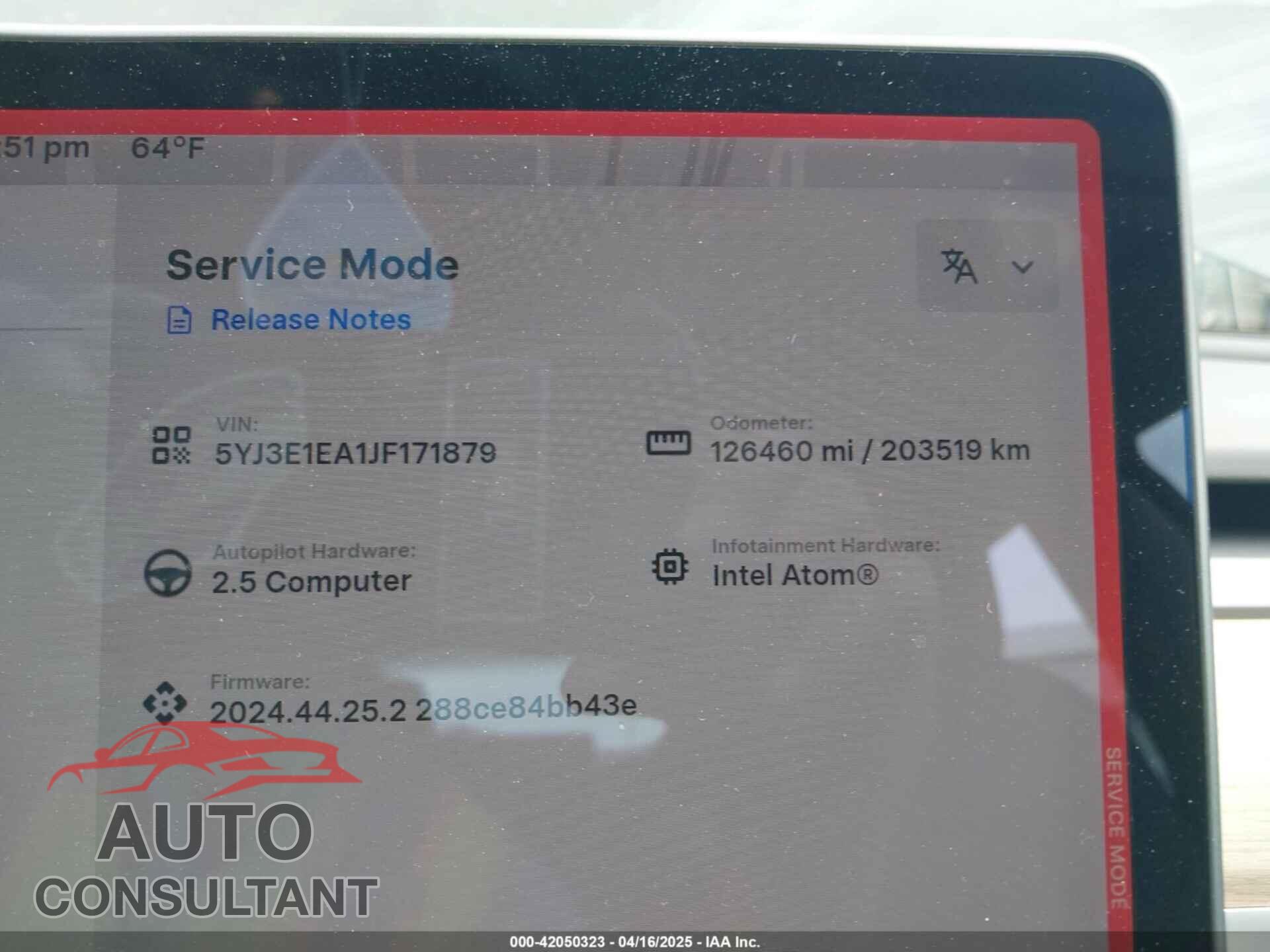 TESLA MODEL 3 2018 - 5YJ3E1EA1JF171879