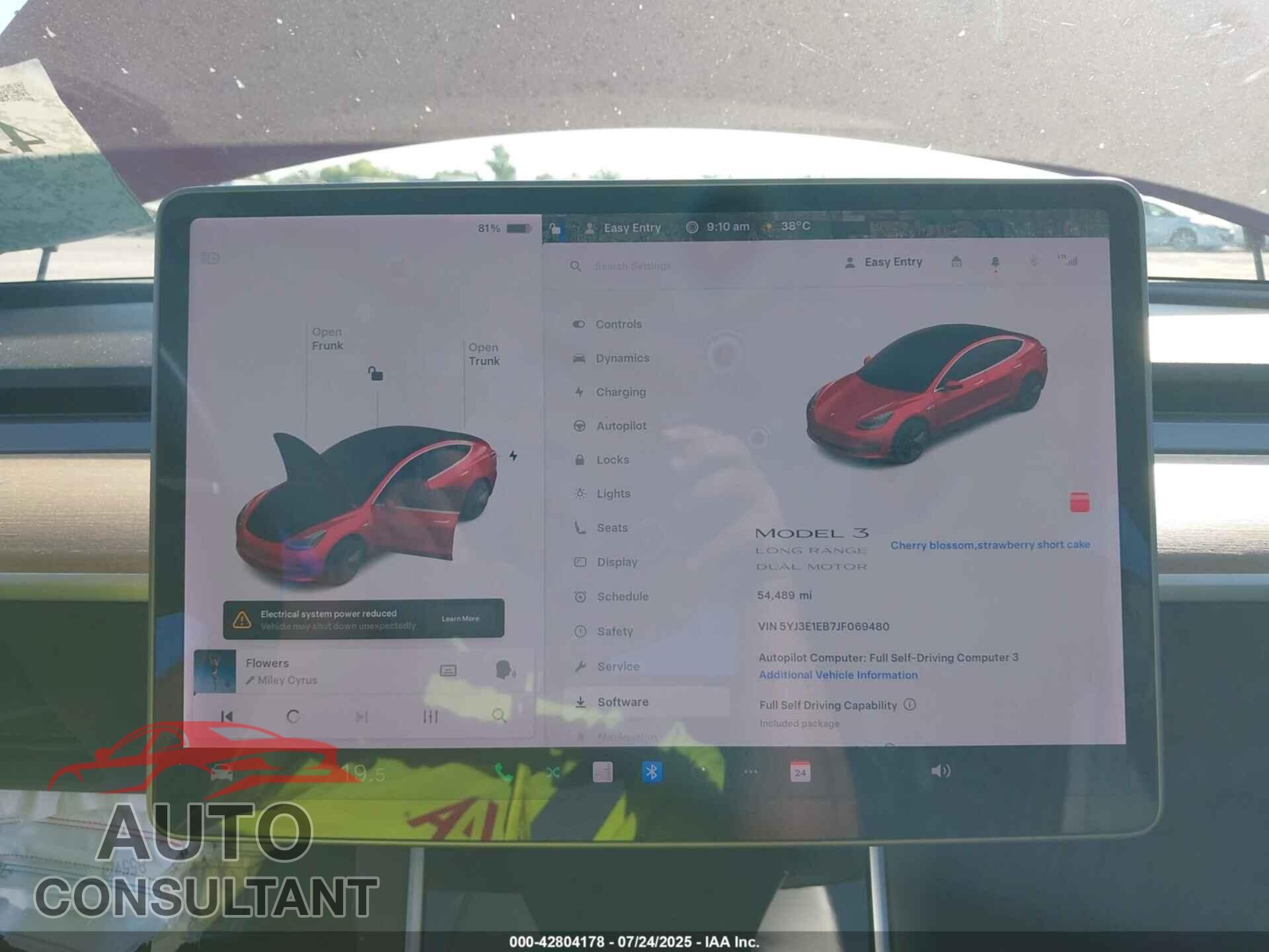 TESLA MODEL 3 2018 - 5YJ3E1EB7JF069480