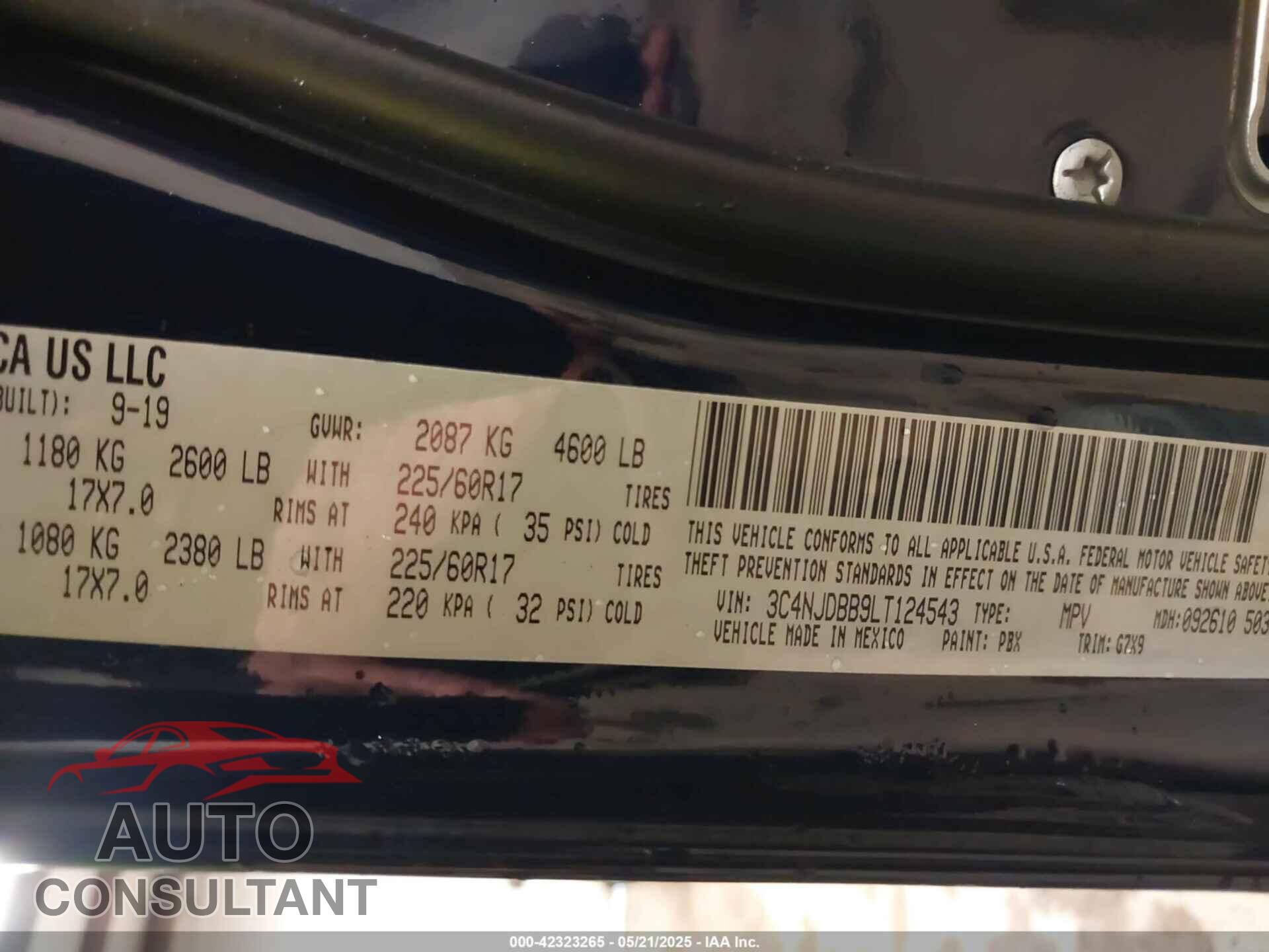 JEEP COMPASS 2020 - 3C4NJDBB9LT124543