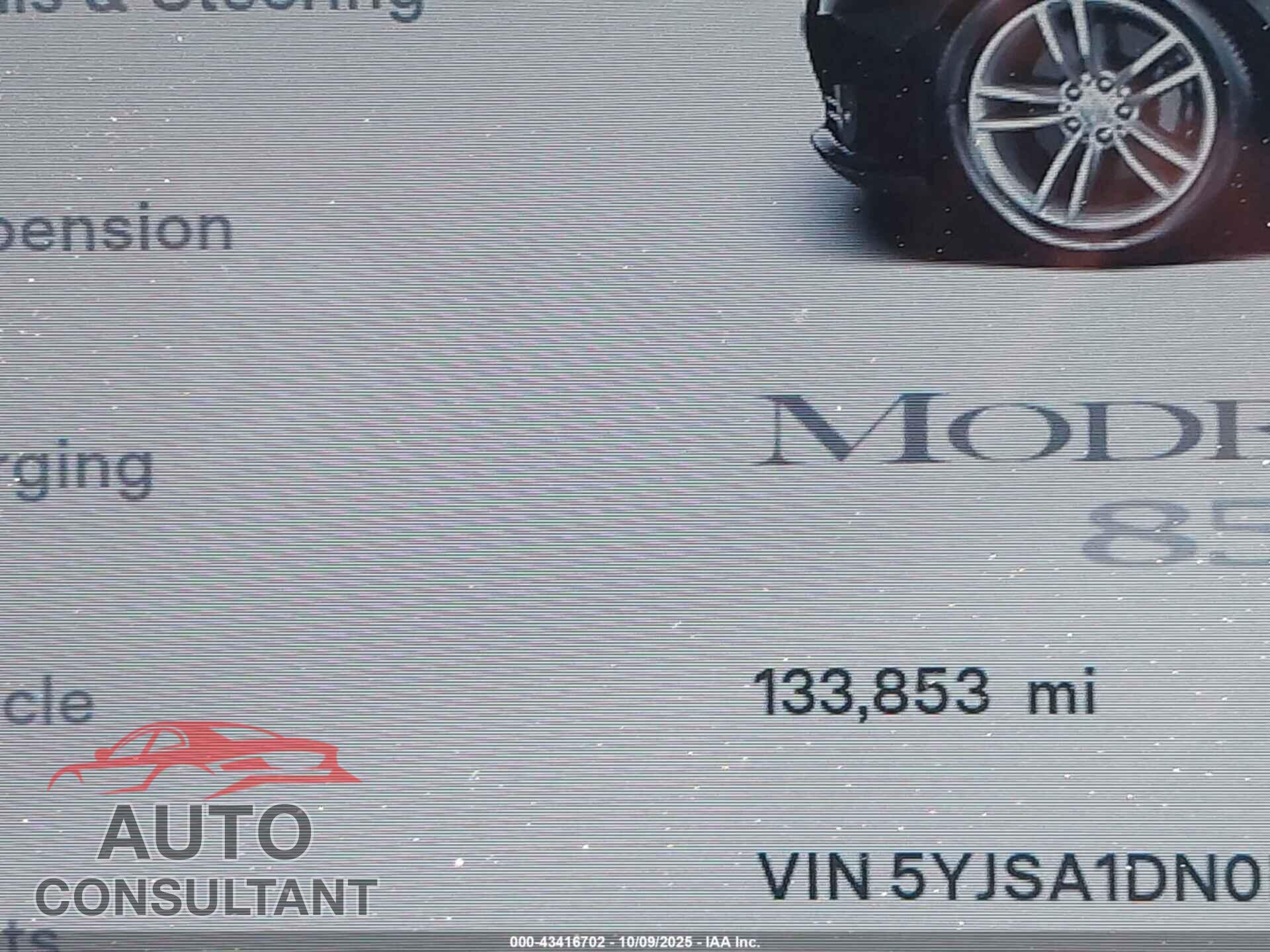 TESLA MODEL S 2013 - 5YJSA1DN0DFP11416