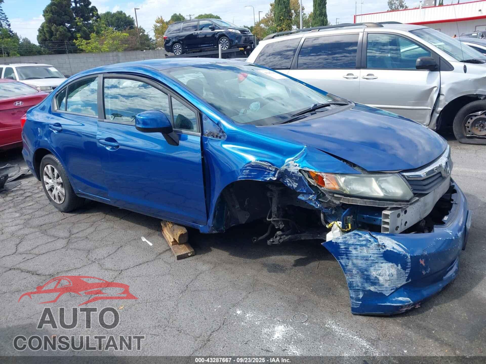 HONDA CIVIC 2012 - 19XFB2F58CE335750