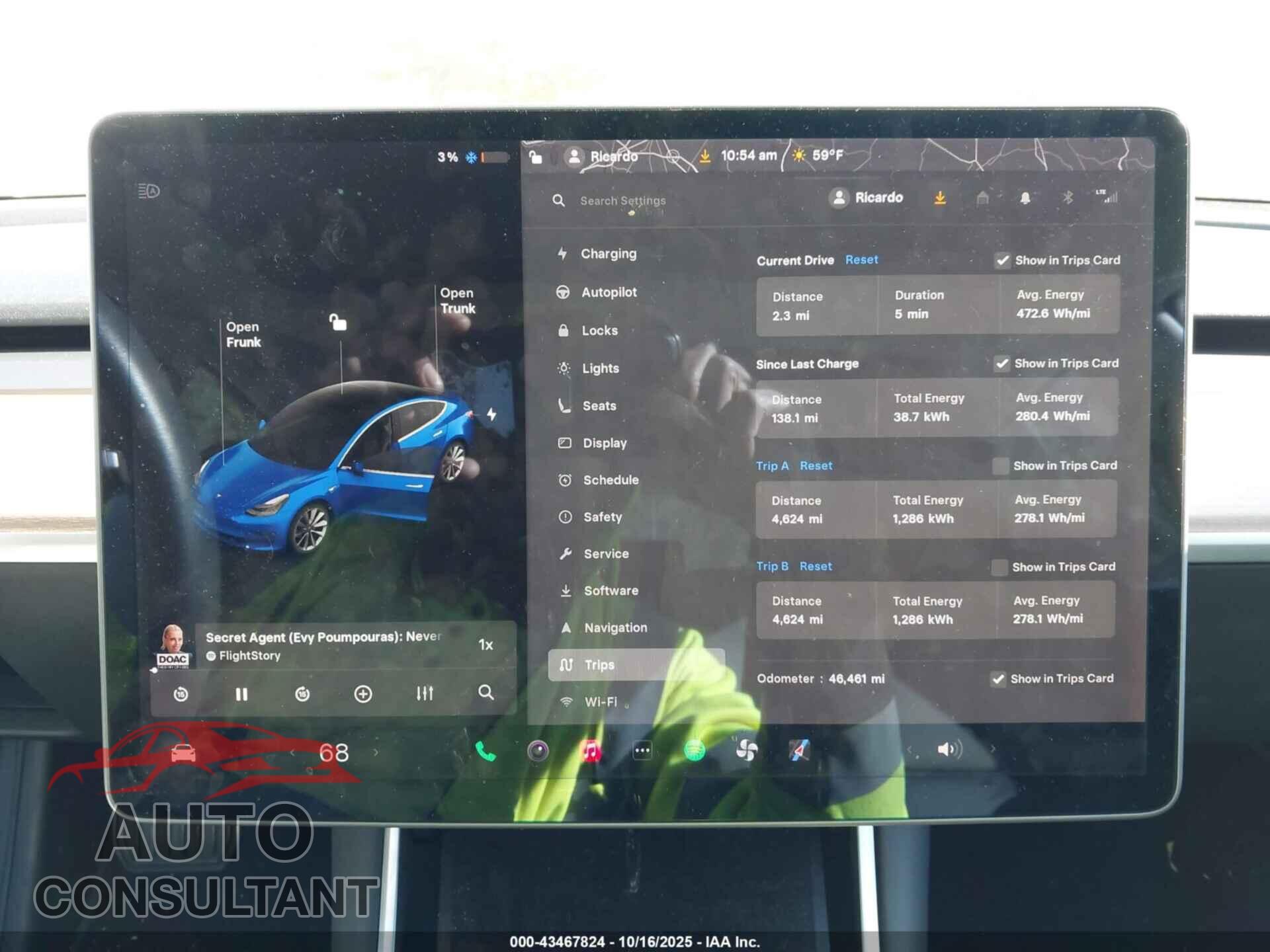 TESLA MODEL 3 2019 - 5YJ3E1EB2KF497846