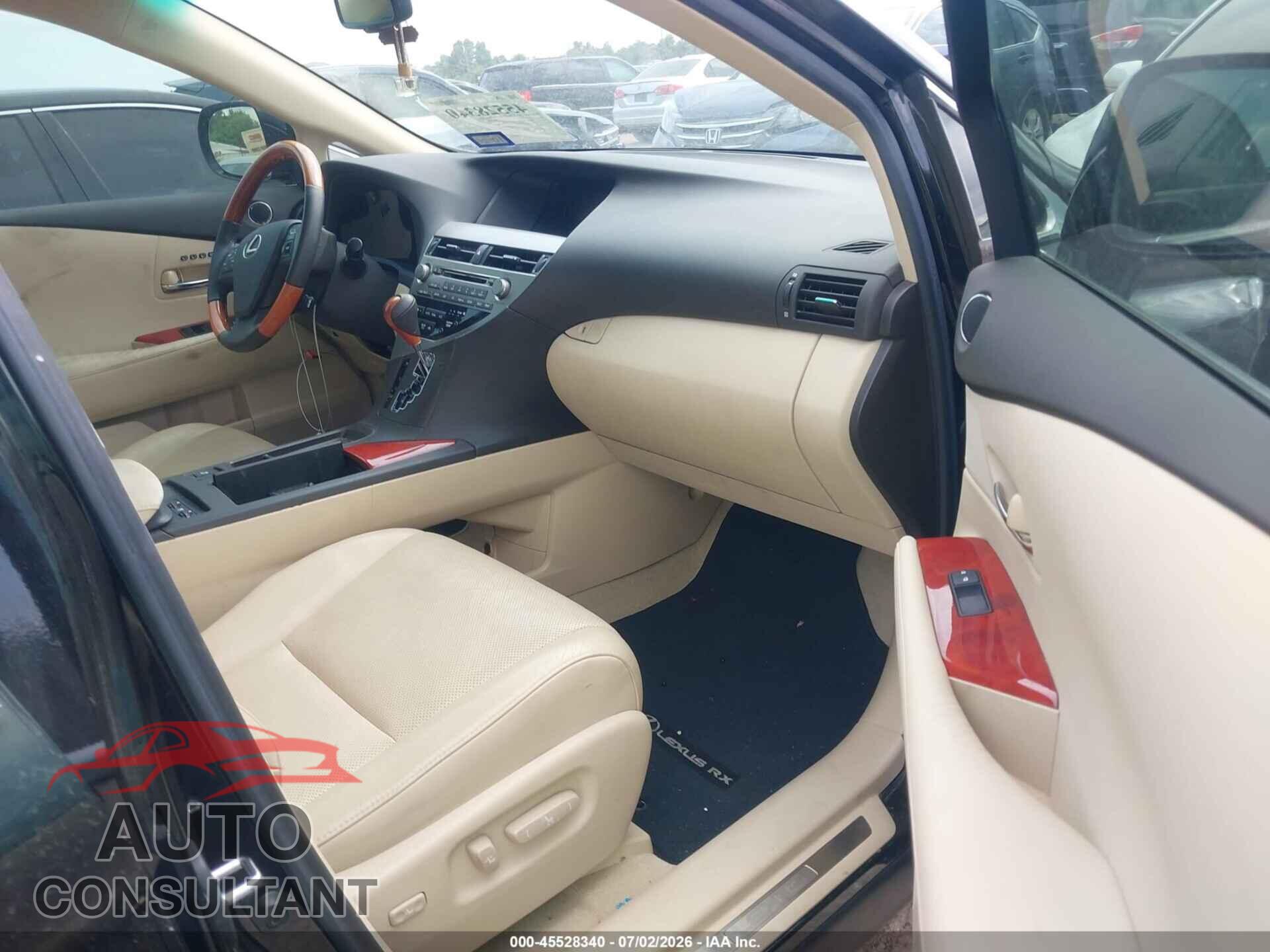 LEXUS RX 350 2012 - 2T2ZK1BAXCC069510