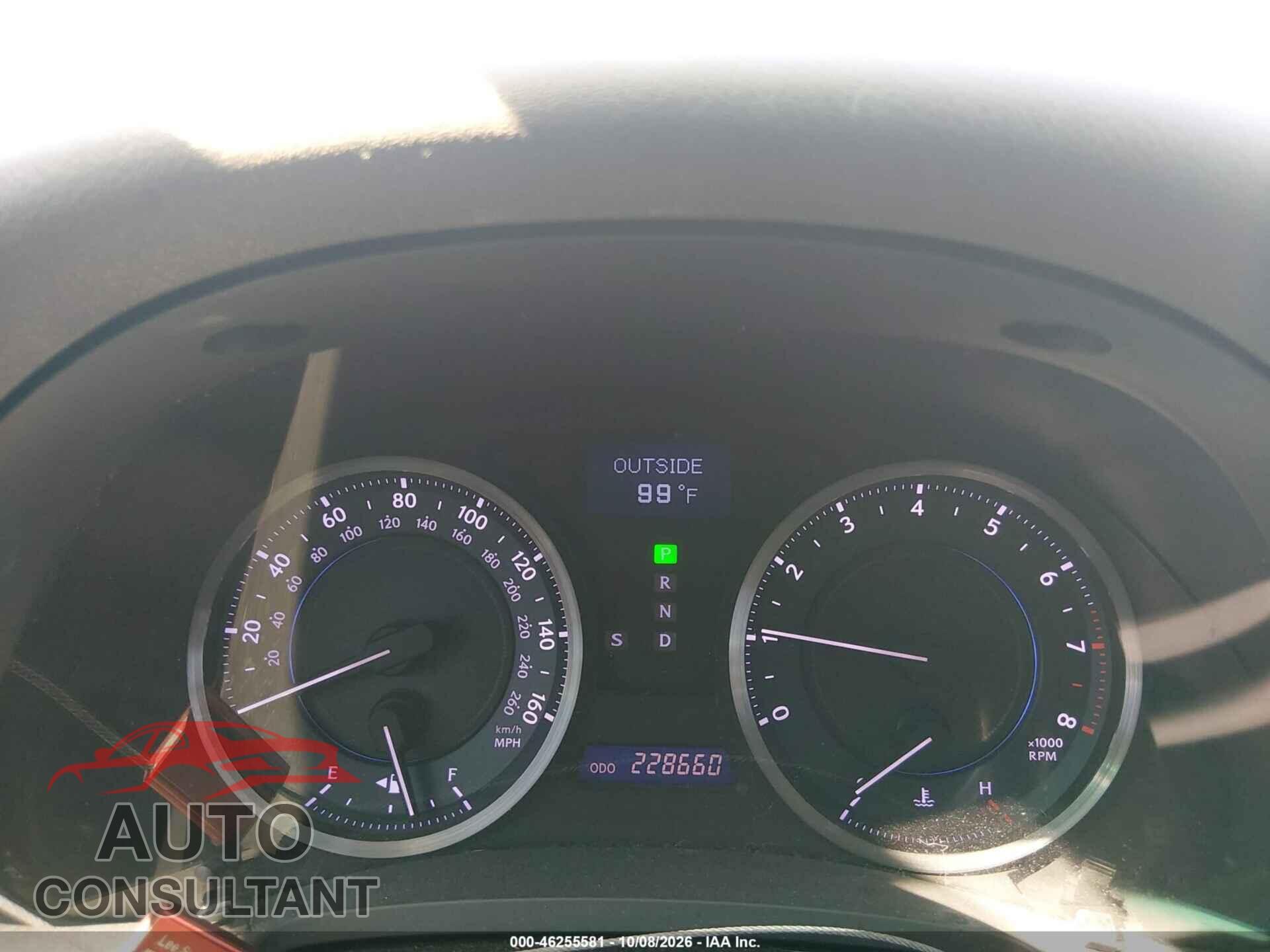 LEXUS IS 250 2012 - JTHBF5C28C5180917