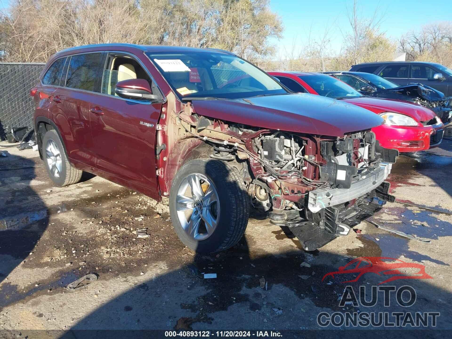 TOYOTA HIGHLANDER HYBRID 2017 - 5TDDGRFHXHS024152