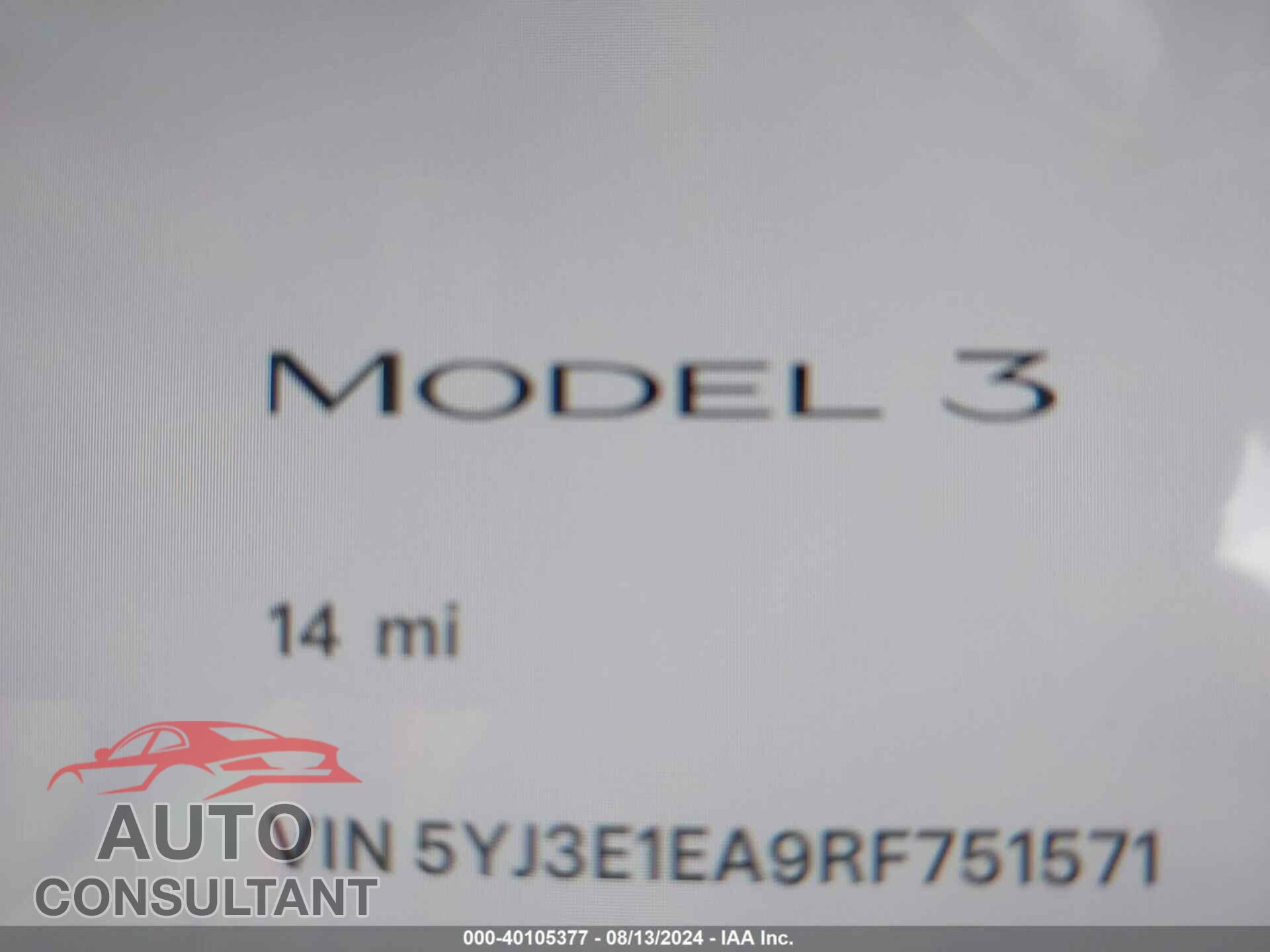 TESLA MODEL 3 2024 - 5YJ3E1EA9RF751571