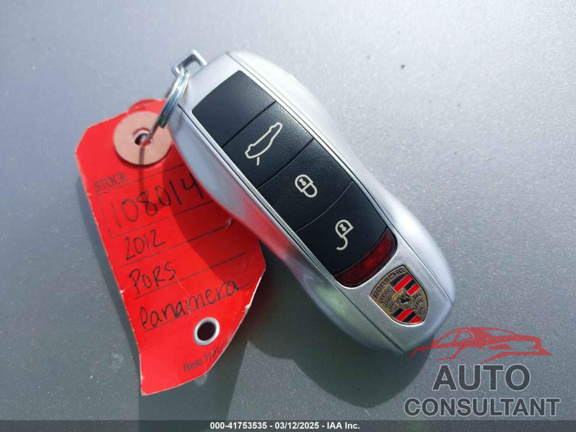 PORSCHE PANAMERA 2012 - WP0AA2A74CL016133