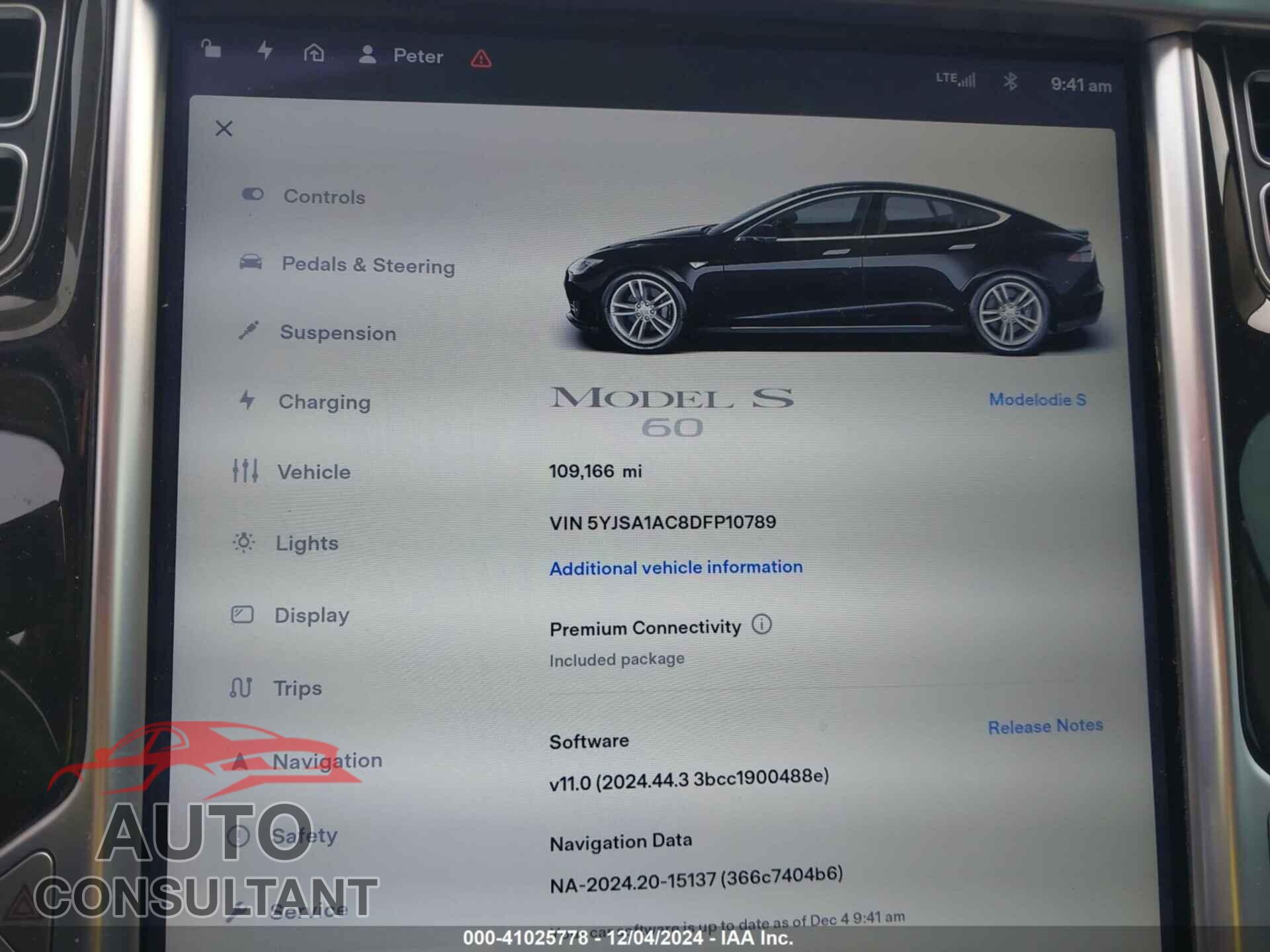 TESLA MODEL S 2013 - 5YJSA1AC8DFP10789