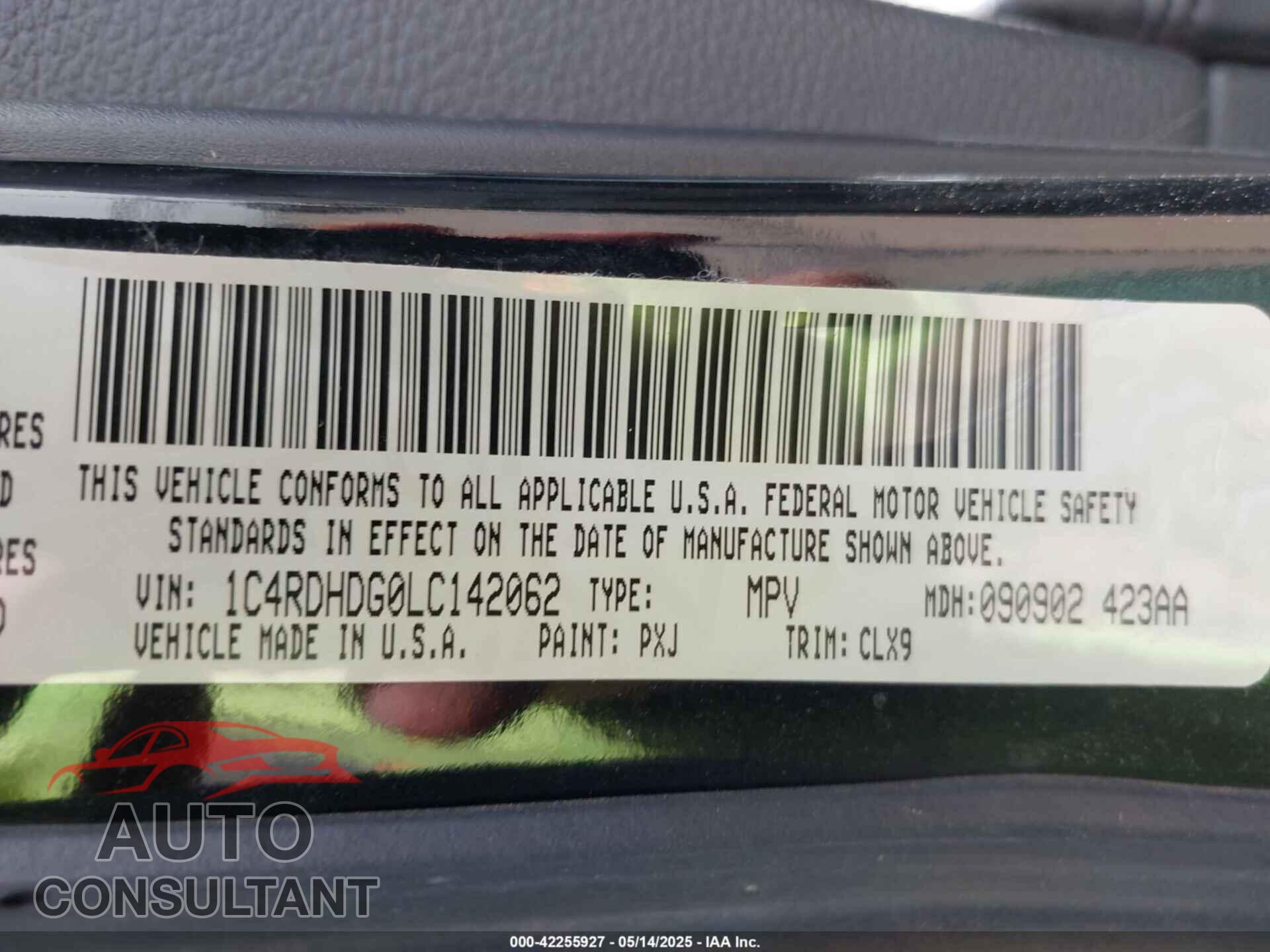 DODGE DURANGO 2020 - 1C4RDHDG0LC142062