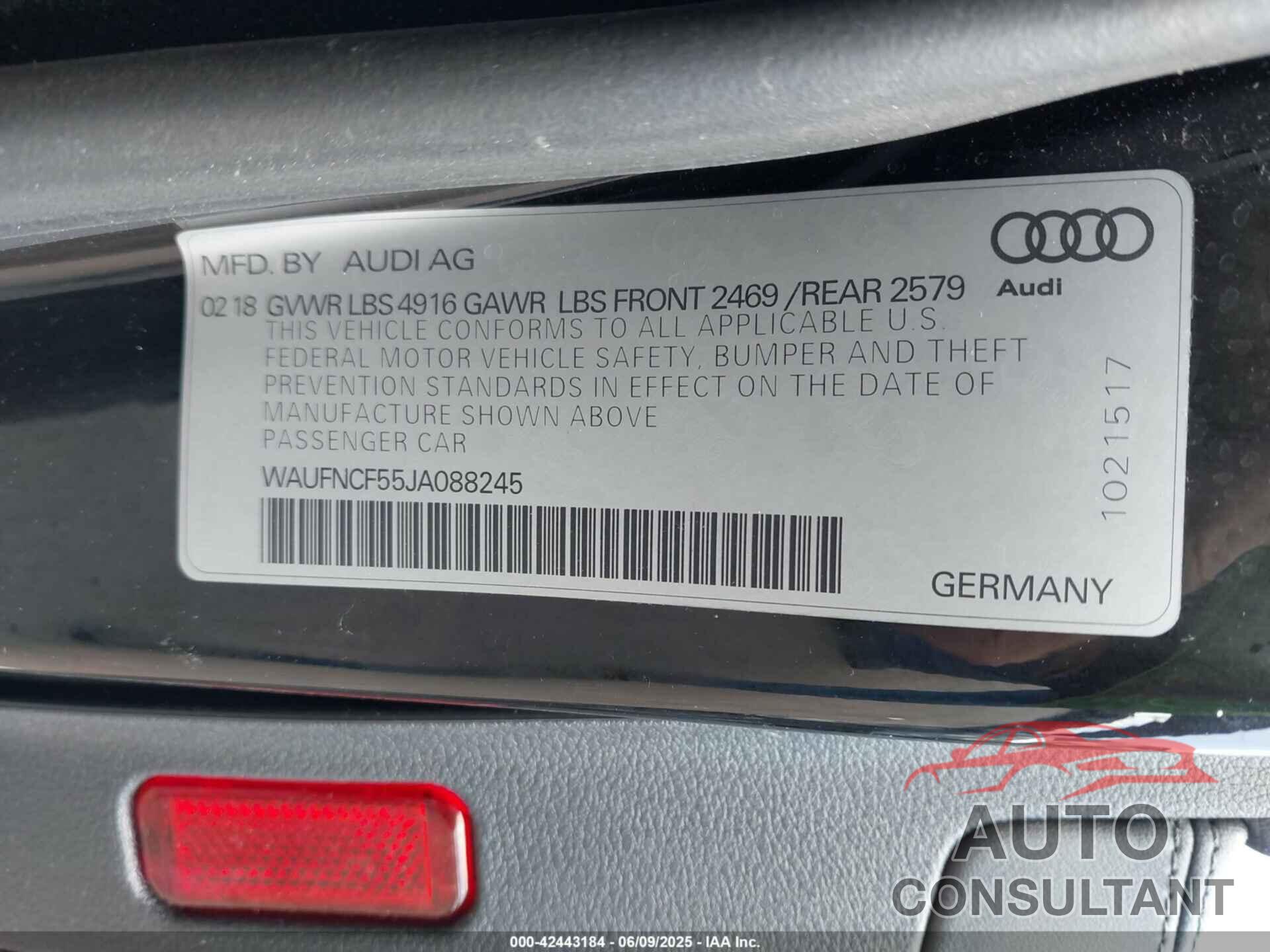 AUDI A5 2018 - WAUFNCF55JA088245