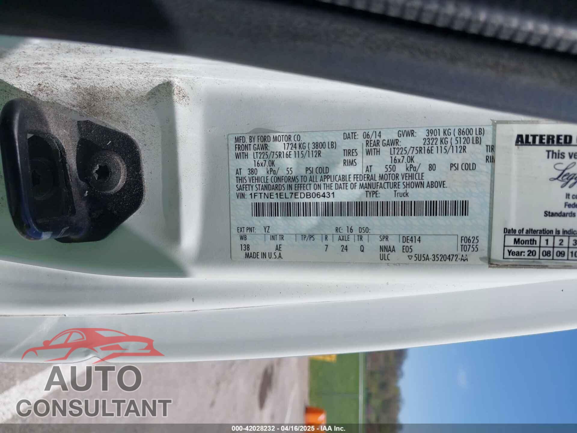 FORD E-150 2014 - 1FTNE1EL7EDB06431
