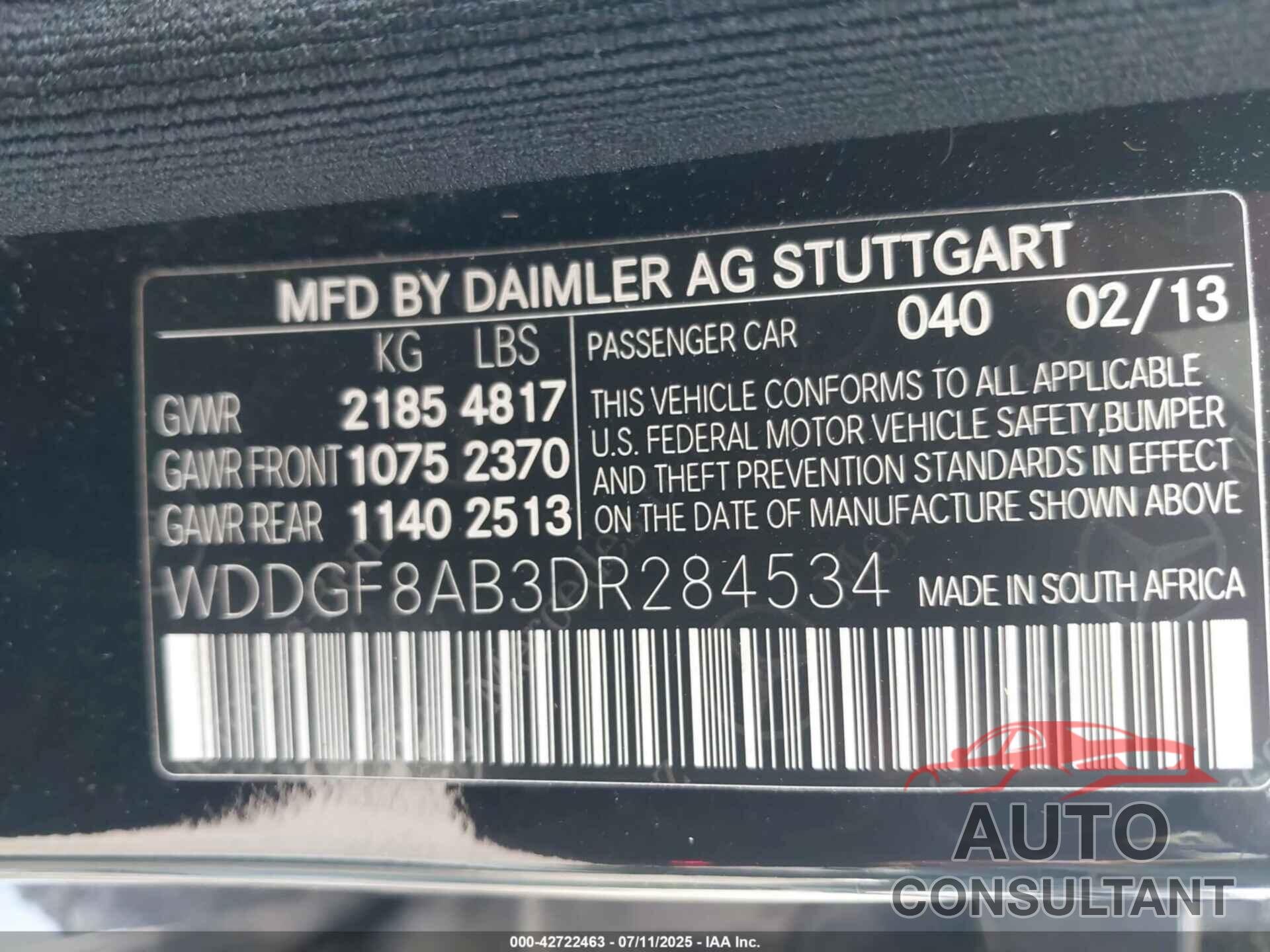 MERCEDES-BENZ C 300 2013 - WDDGF8AB3DR284534