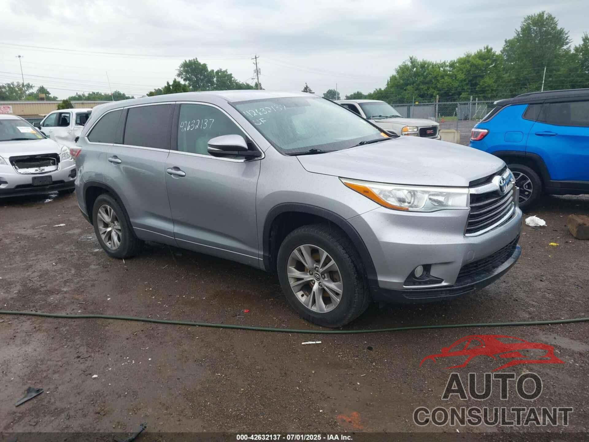 TOYOTA HIGHLANDER 2016 - 5TDZKRFH3GS122152