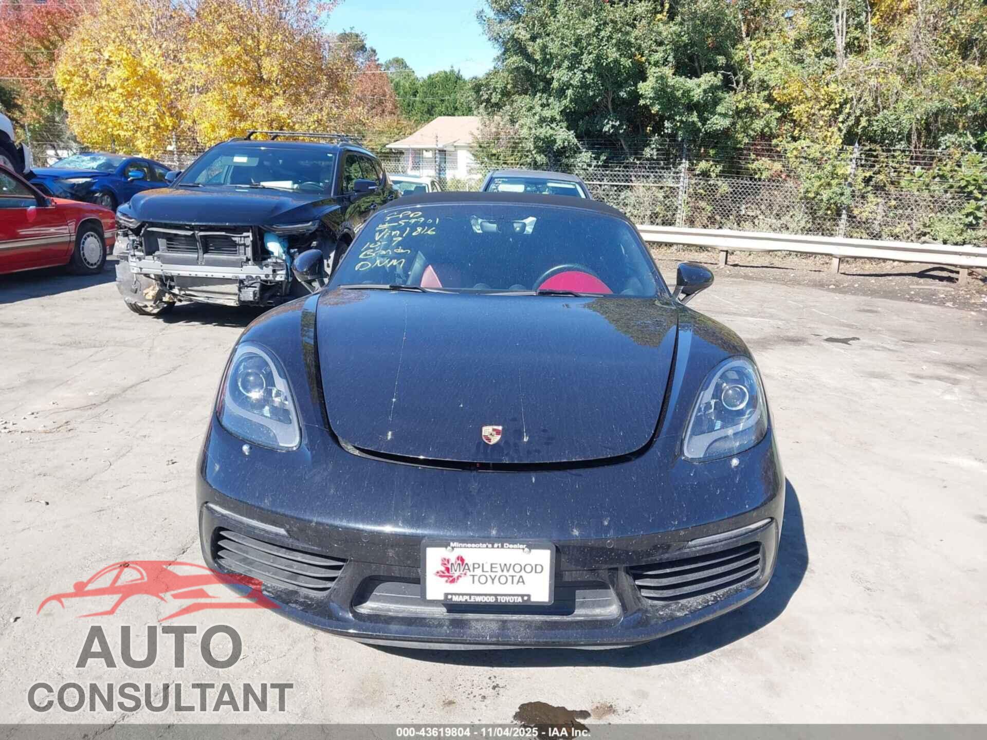 PORSCHE 718 BOXSTER 2017 - WP0CA2A87HS221816