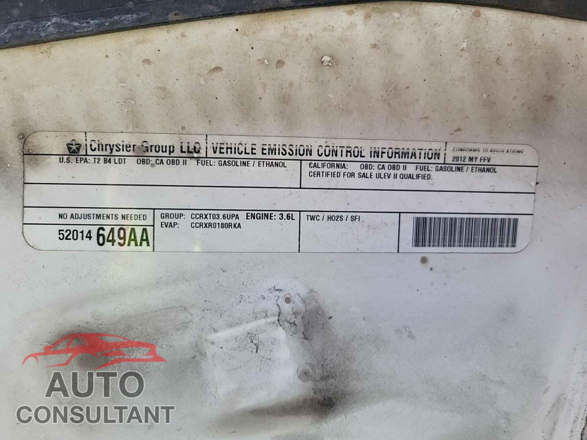 DODGE DURANGO 2012 - 1C4RDJAG2CC163278