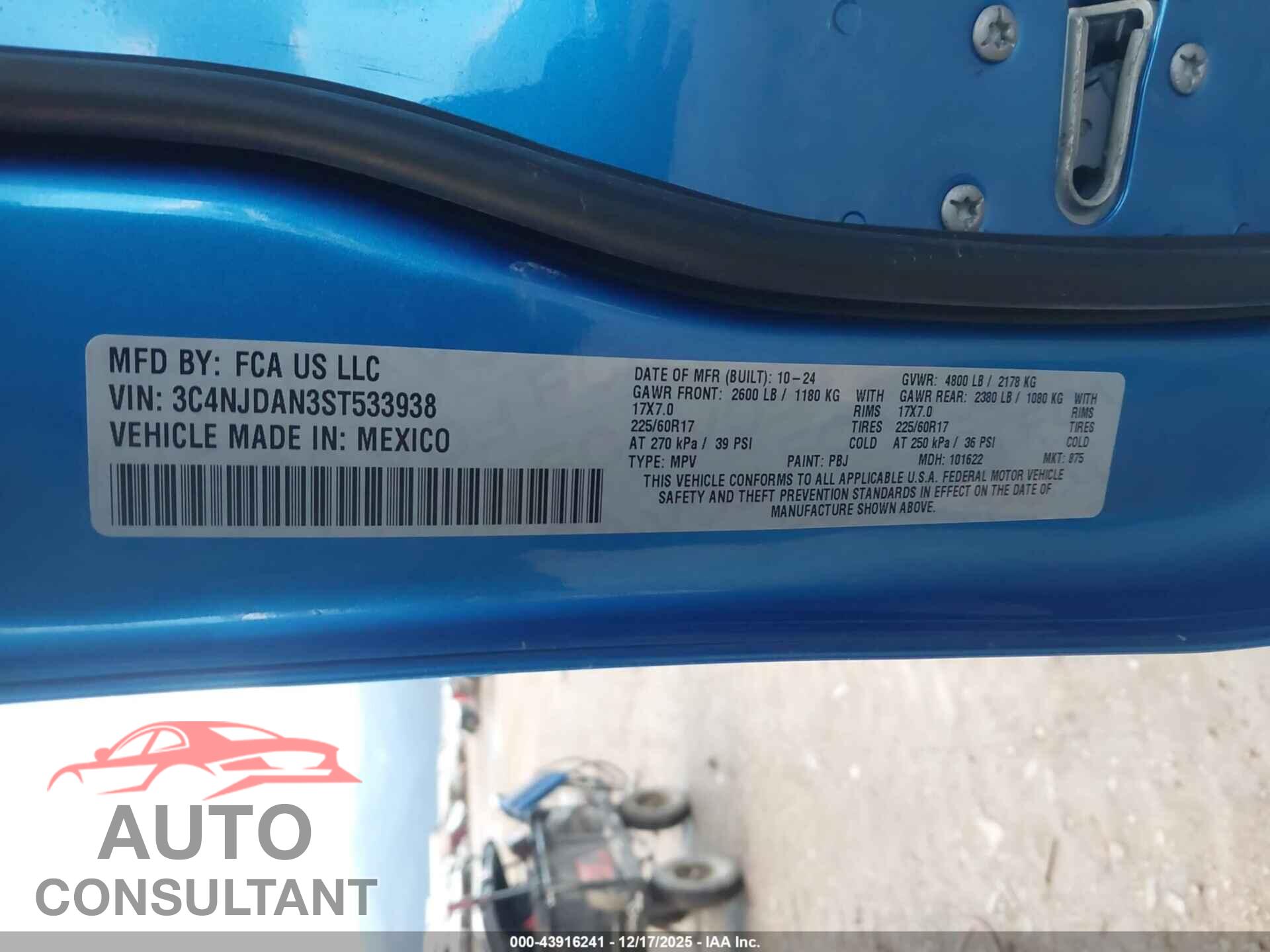 JEEP COMPASS 2025 - 3C4NJDAN3ST533938