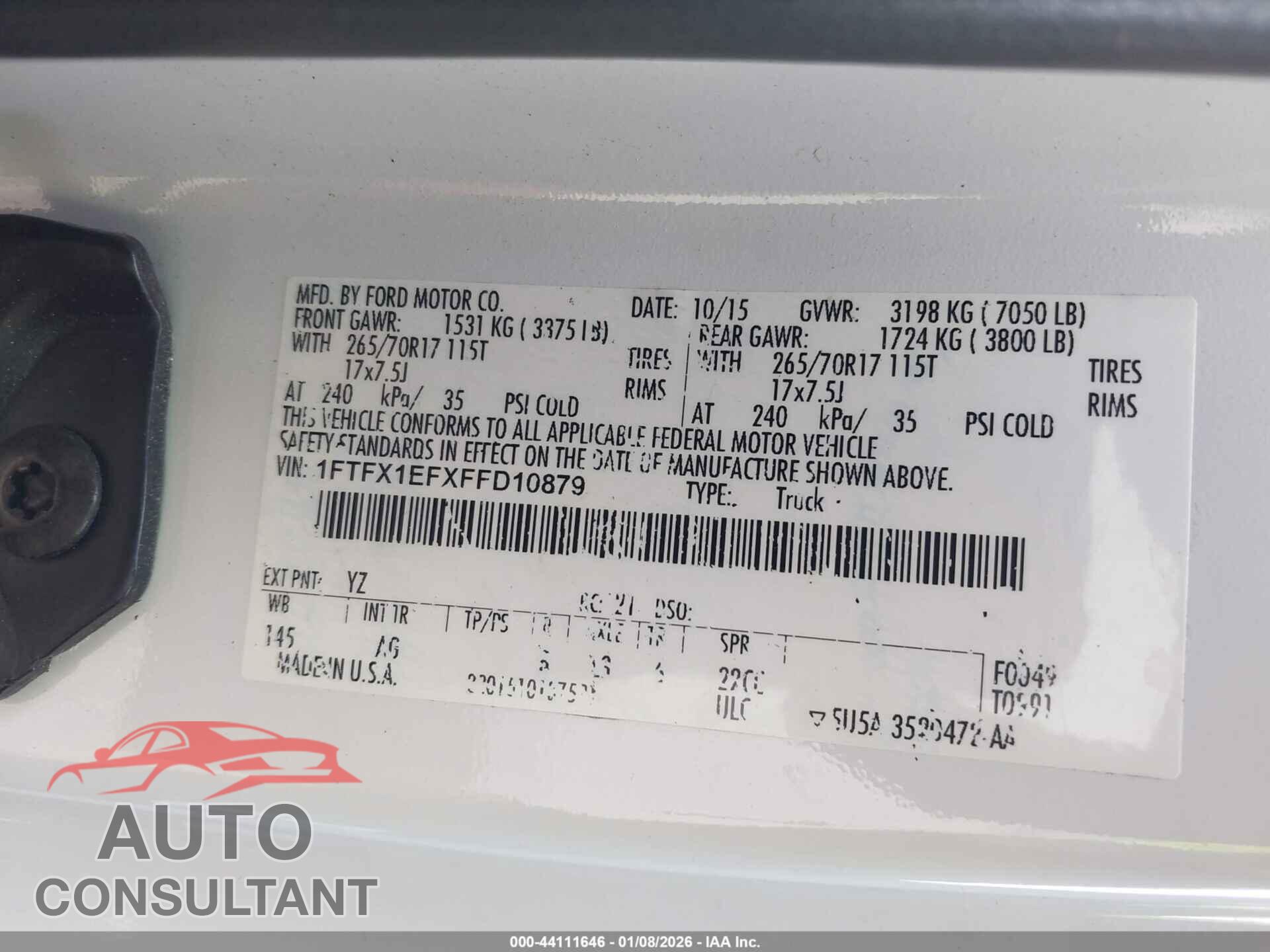 FORD F-150 2015 - 1FTFX1EFXFFD10879