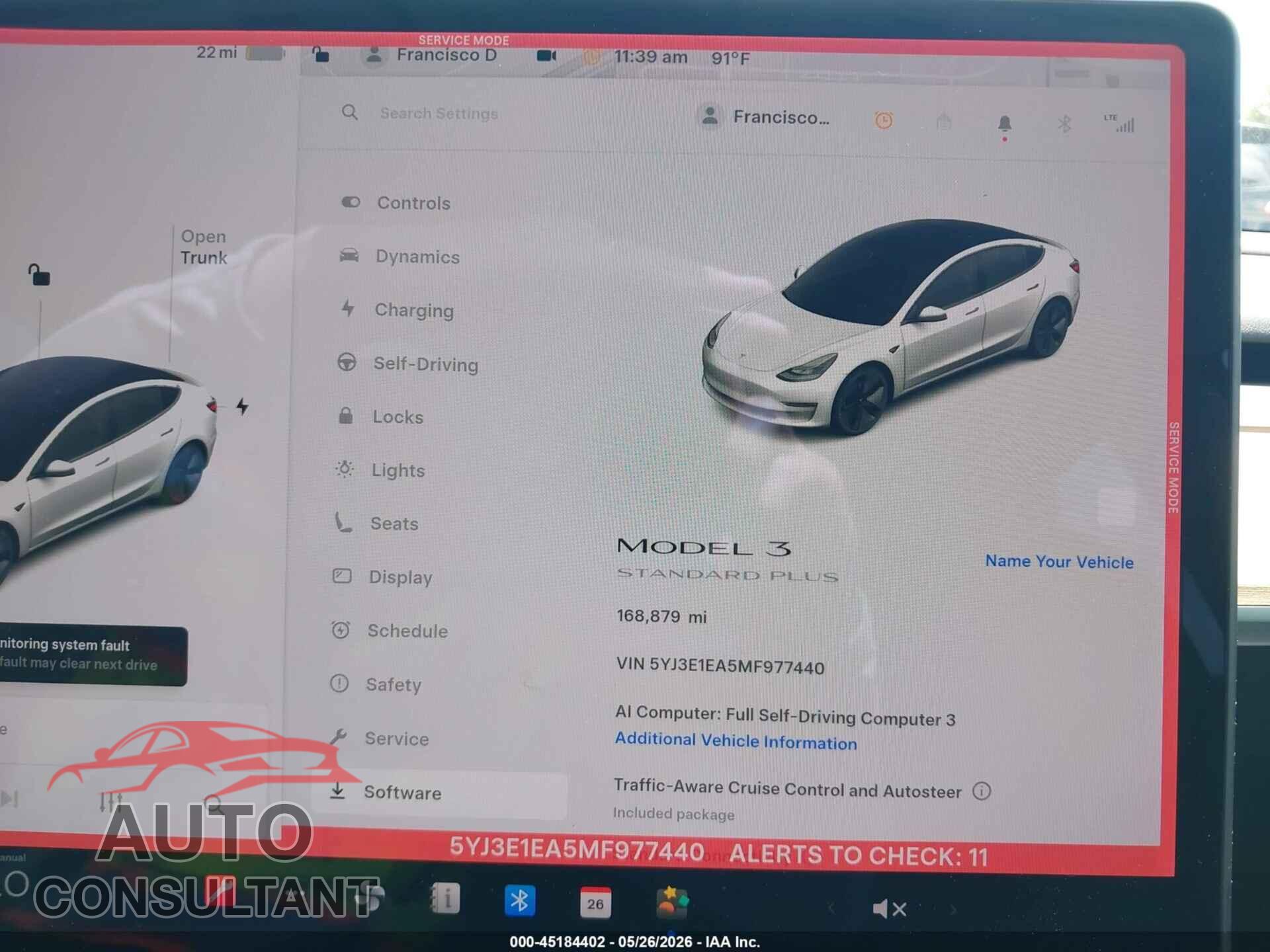 TESLA MODEL 3 2021 - 5YJ3E1EA5MF977440